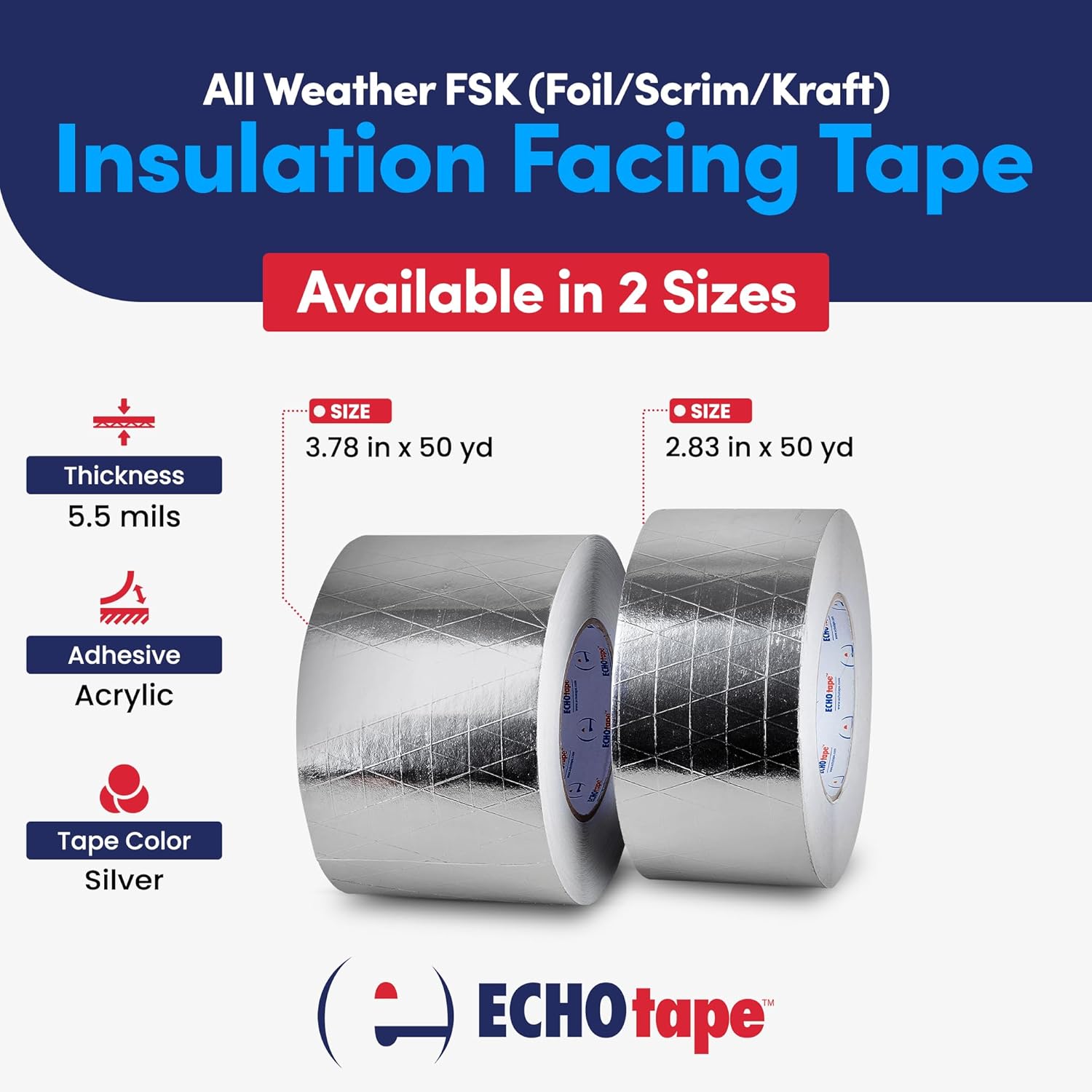 AGGRESSIVE ADHESIVE FSK Insulation Tape Flame-Resistant Adhesive for Industrial Use