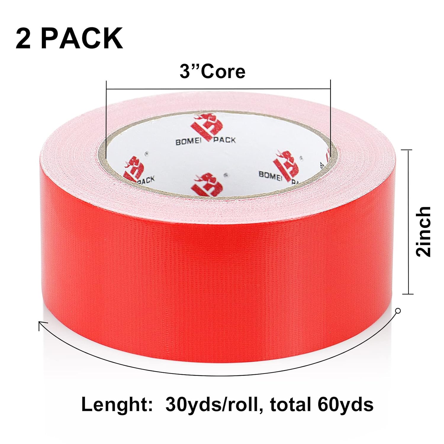 Duct Tape 2pk - Heavy Duty Red Duct with 9 Mil