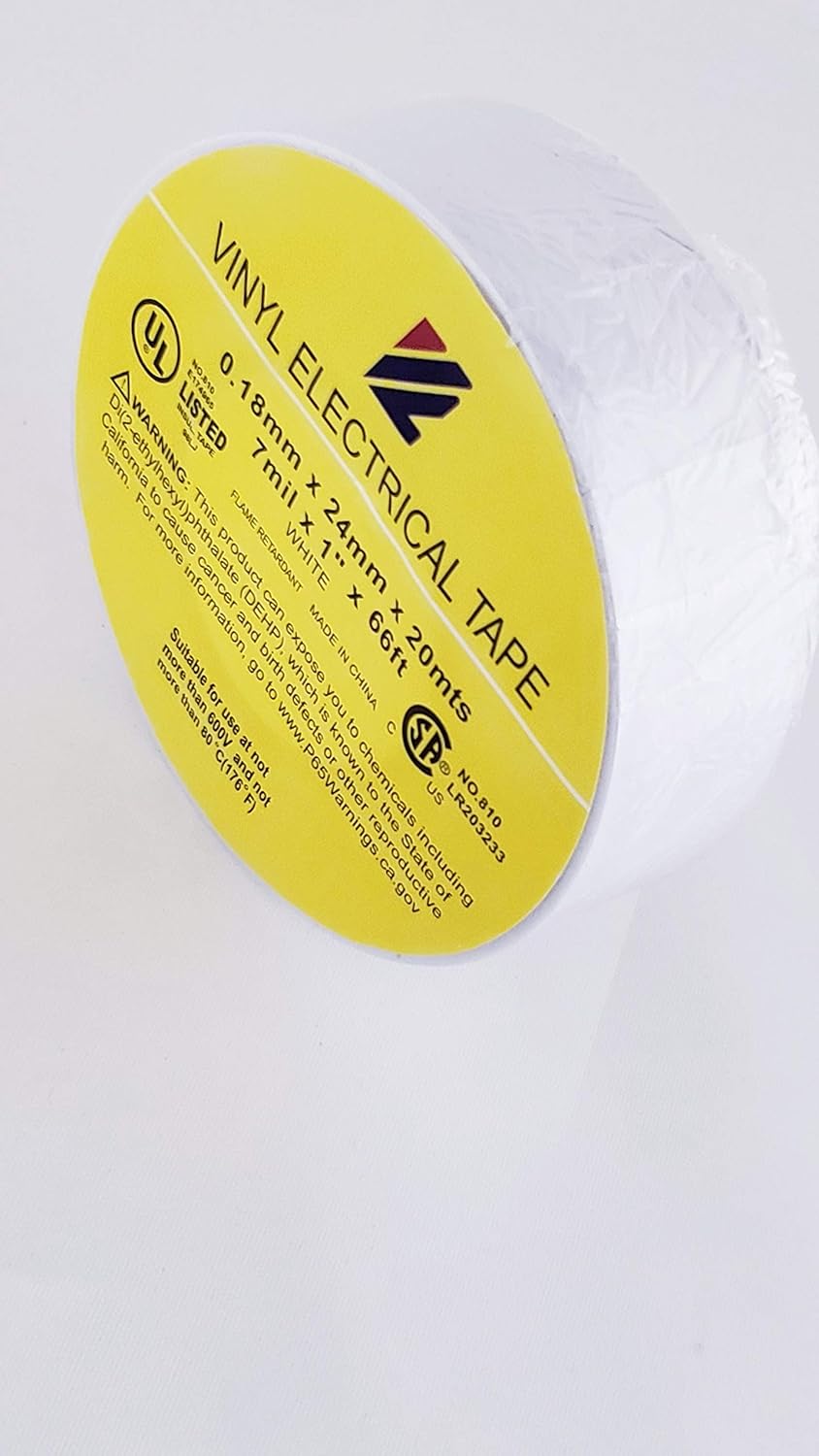 Supergrip 1x66in White Flame Retardant Electrical Tape Roll