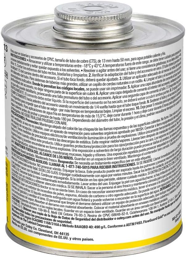 Oatey 31913 Contact Cements Strong Reliable for Pipe Connections
