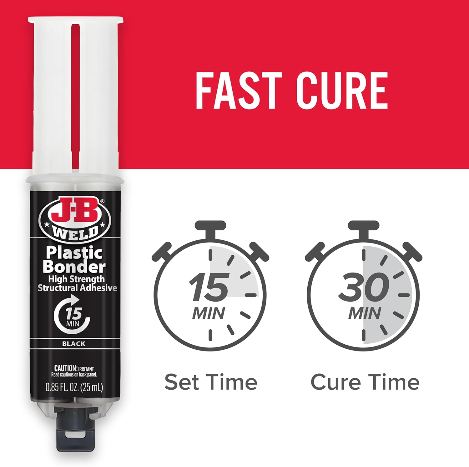 J-B Weld 25ml Plastic Bonder Black Adhesive for Strong Repairs