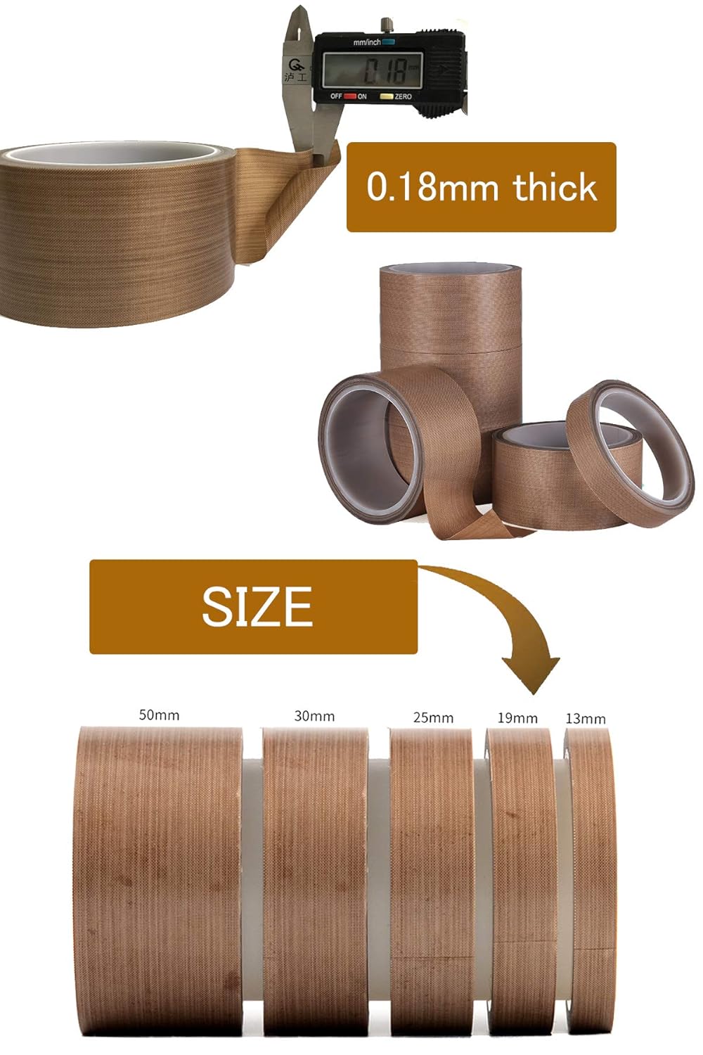 DY2ten PTFE Coated Fiberglass Teflon Tape