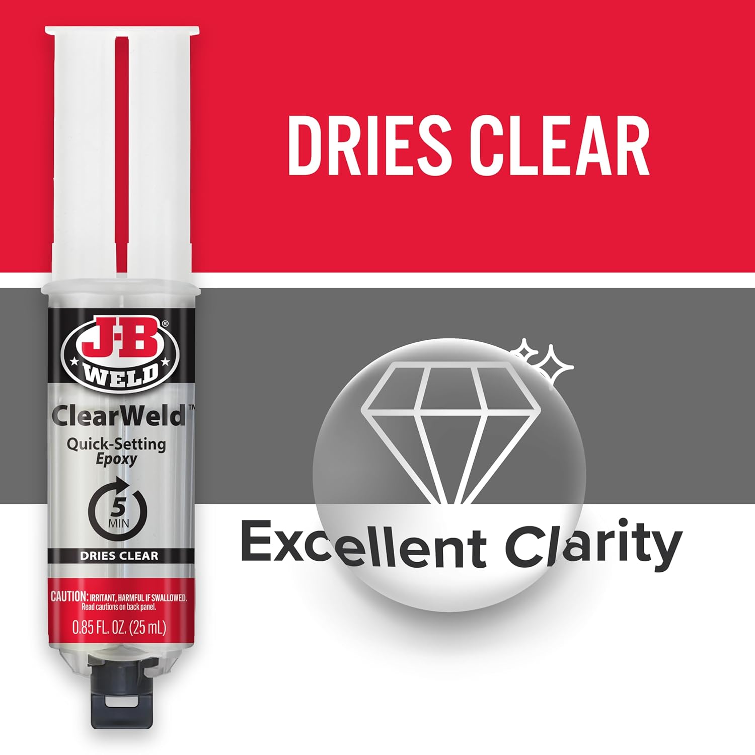 J-B Weld ClearWeld 5-Minute Epoxy 2-Pack