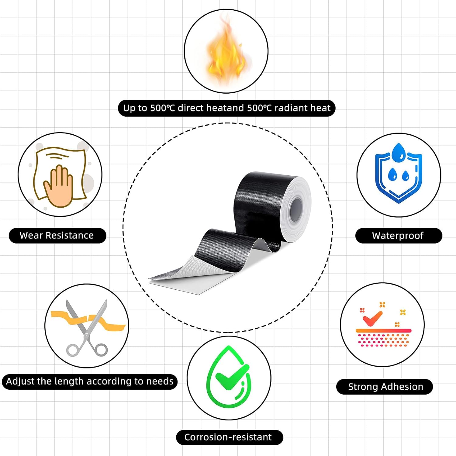 High Temp Protection 2 Roll Heat Shield Aluminum Foil Reflective Tape