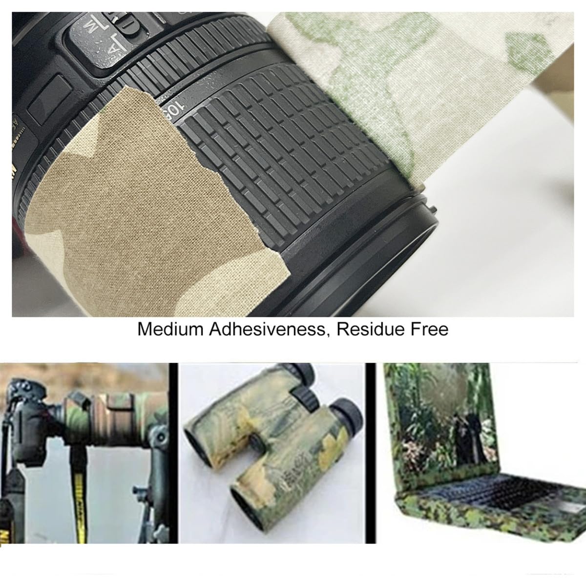 Durable Self-Adhesive Protective Camouflage Duct Tape for Outdoor Use