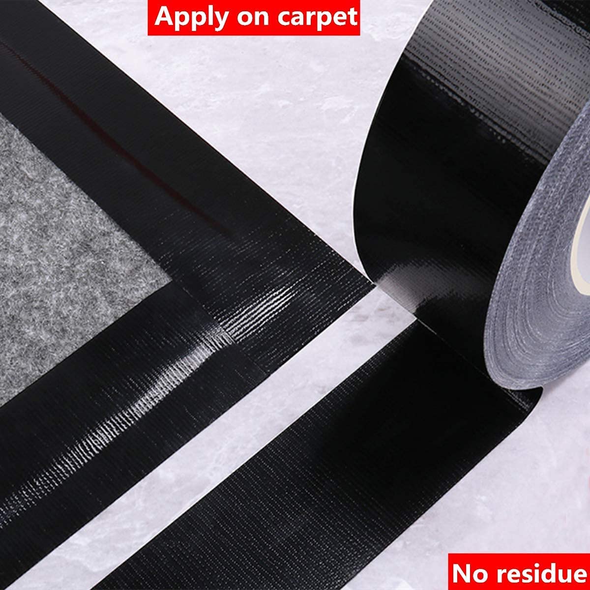 CHUANGSEED Black Duct Tape 3 x 55 Yards 164 ft Waterproof No Residue