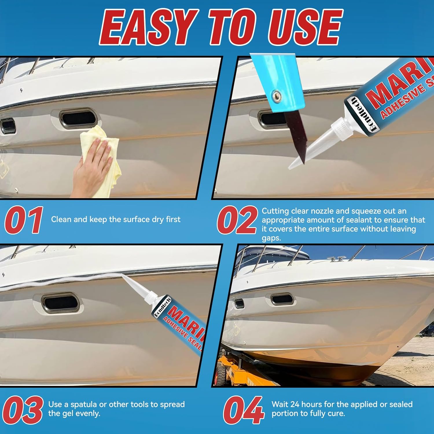 Bondtech Marine Sealant High-Strength White Adhesive
