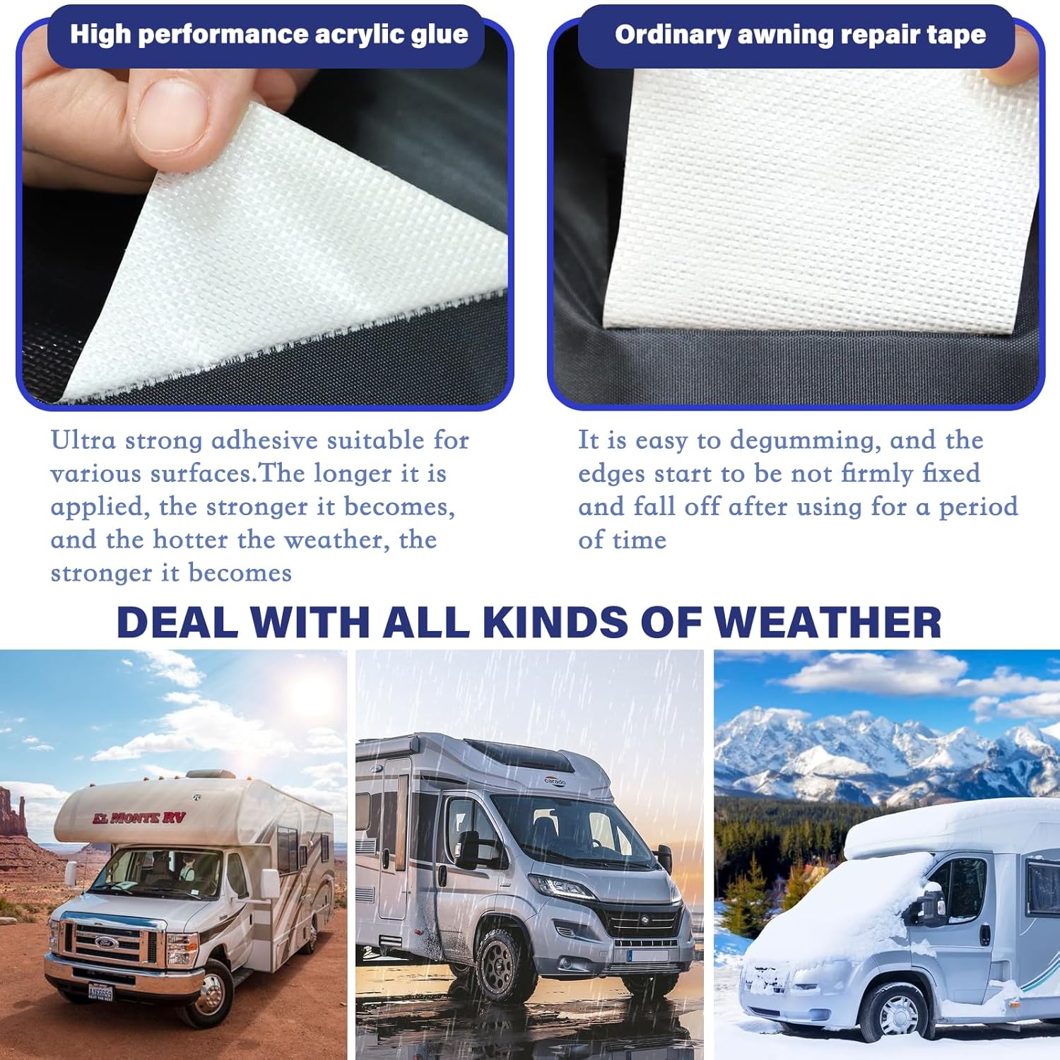 High-Performance RV Awning Repair Tape 3x33FT