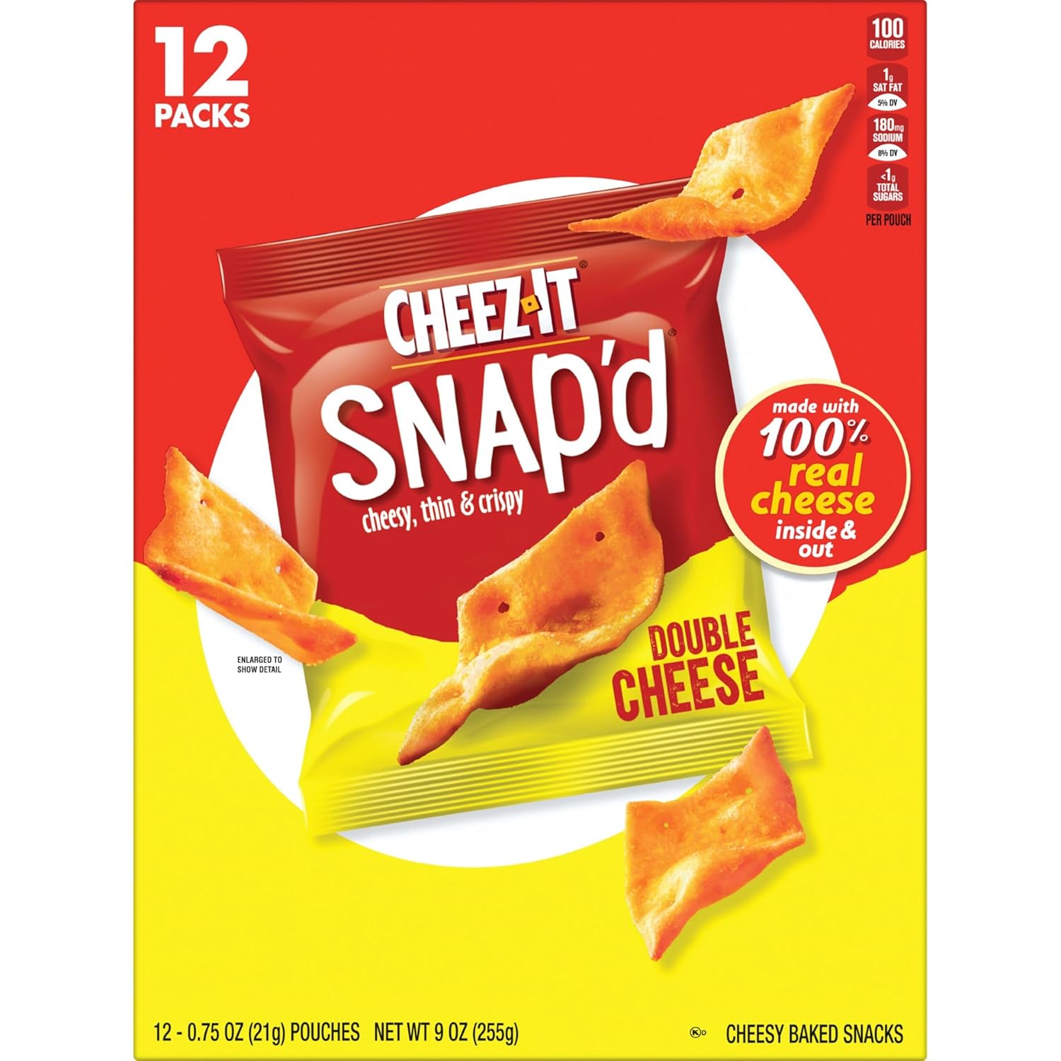 Double Cheese Snapd Cheese Cracker Chips Perfect for Snacking 9oz Box