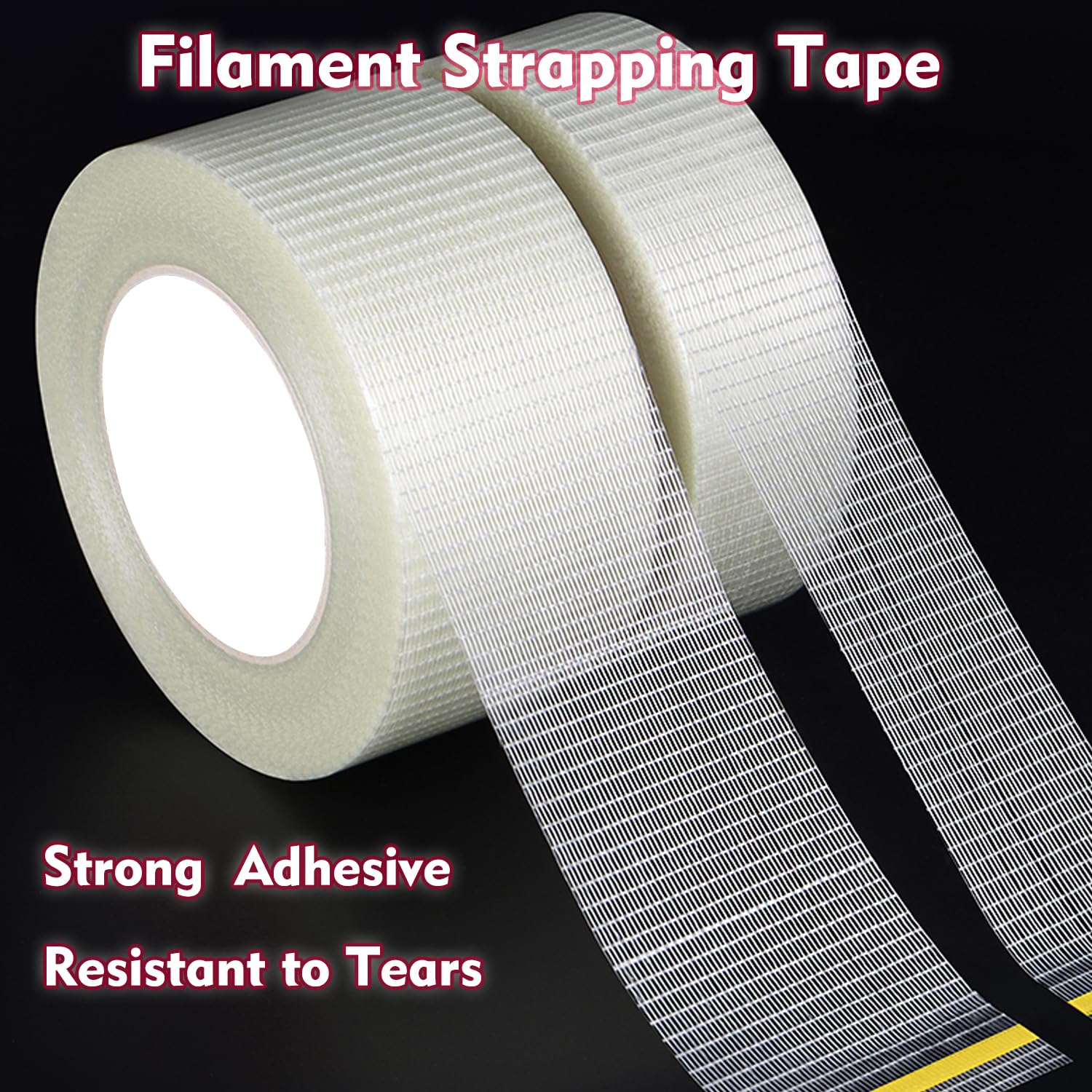Qoqooice Fiberglass Filament Strapping Tape Heavy Duty 30 Yards