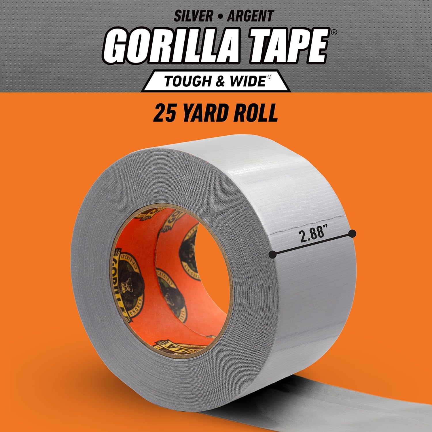 Gorilla Tough Wide Duct Tape 288 x 25yd Silver