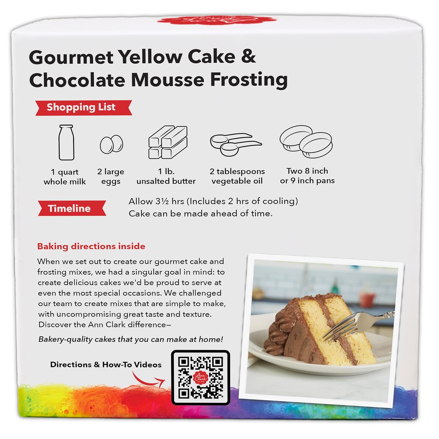 Ann Clark Gourmet Yellow Cake Chocolate Mousse Frosting Mix