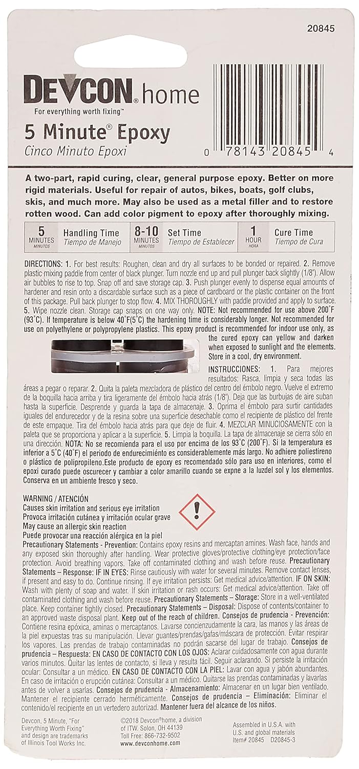 3M ITW Devcon 20845 High Strength Epoxy Anchoring Adhesive 1-Pack