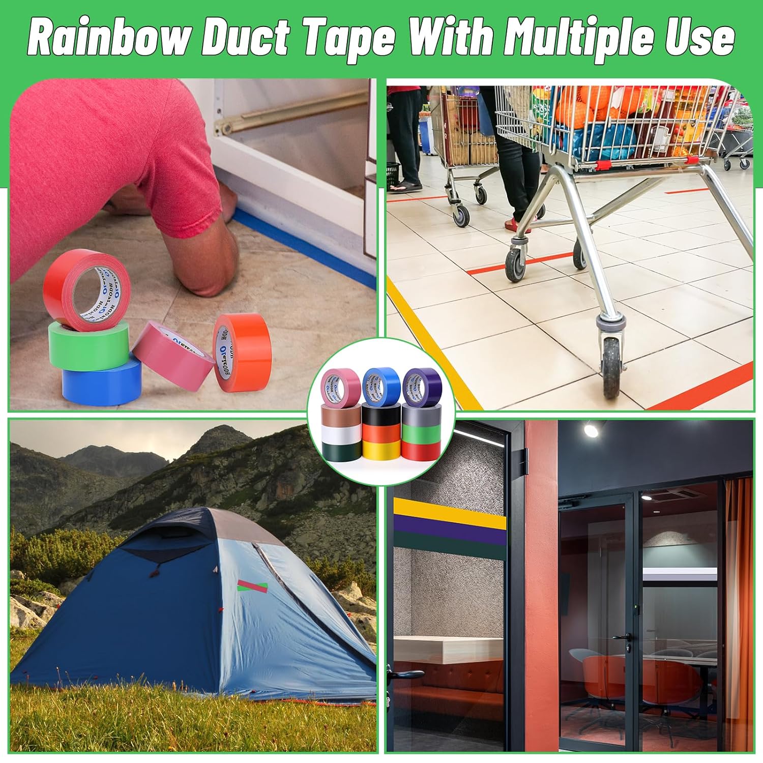 Rainbow Colored Duct Tape Bulk - 2x360