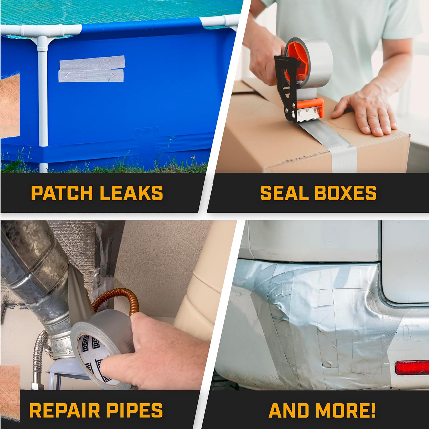 Lockport 5-Pack Duct Tape Heavy Duty Silver No Residue