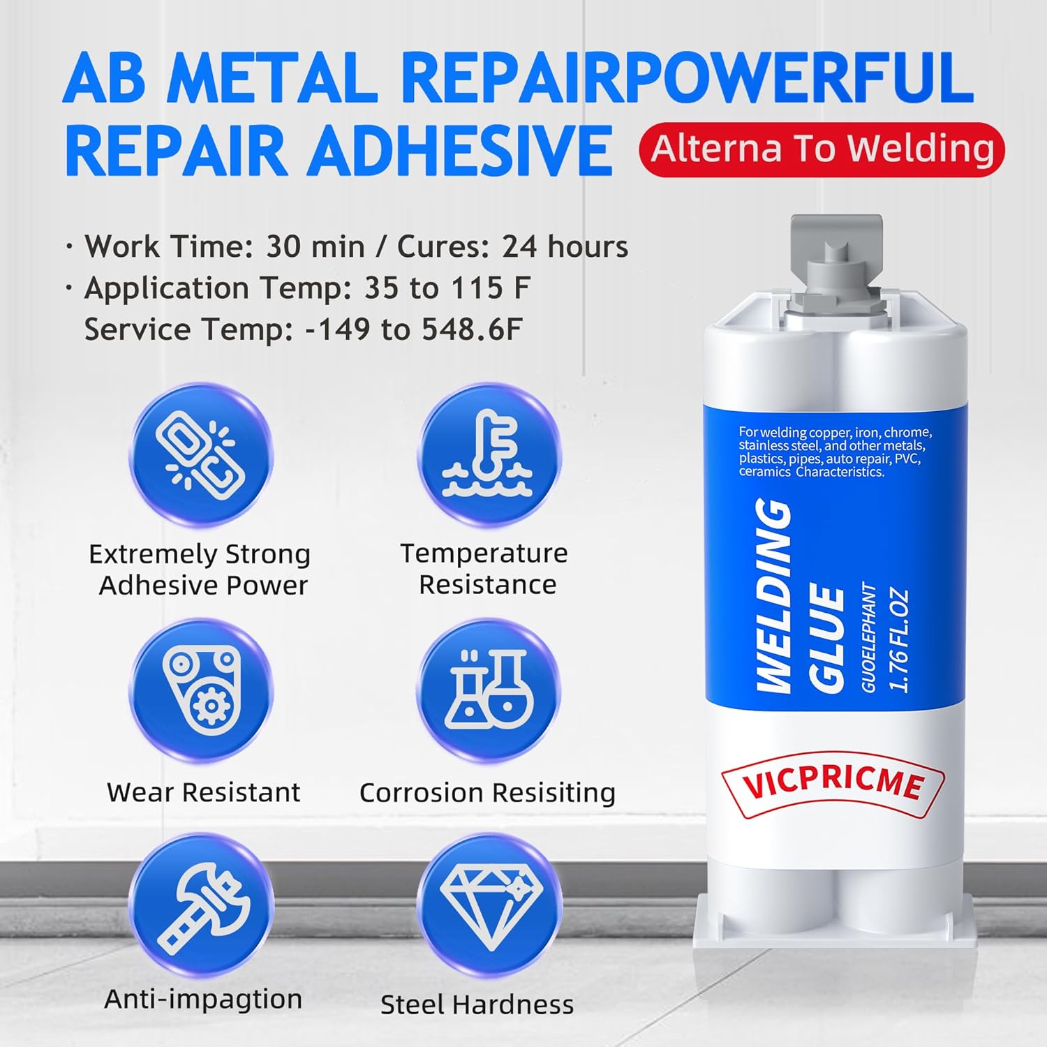 Vicpricme EP1001 Strong Metal Epoxy Weld Glue