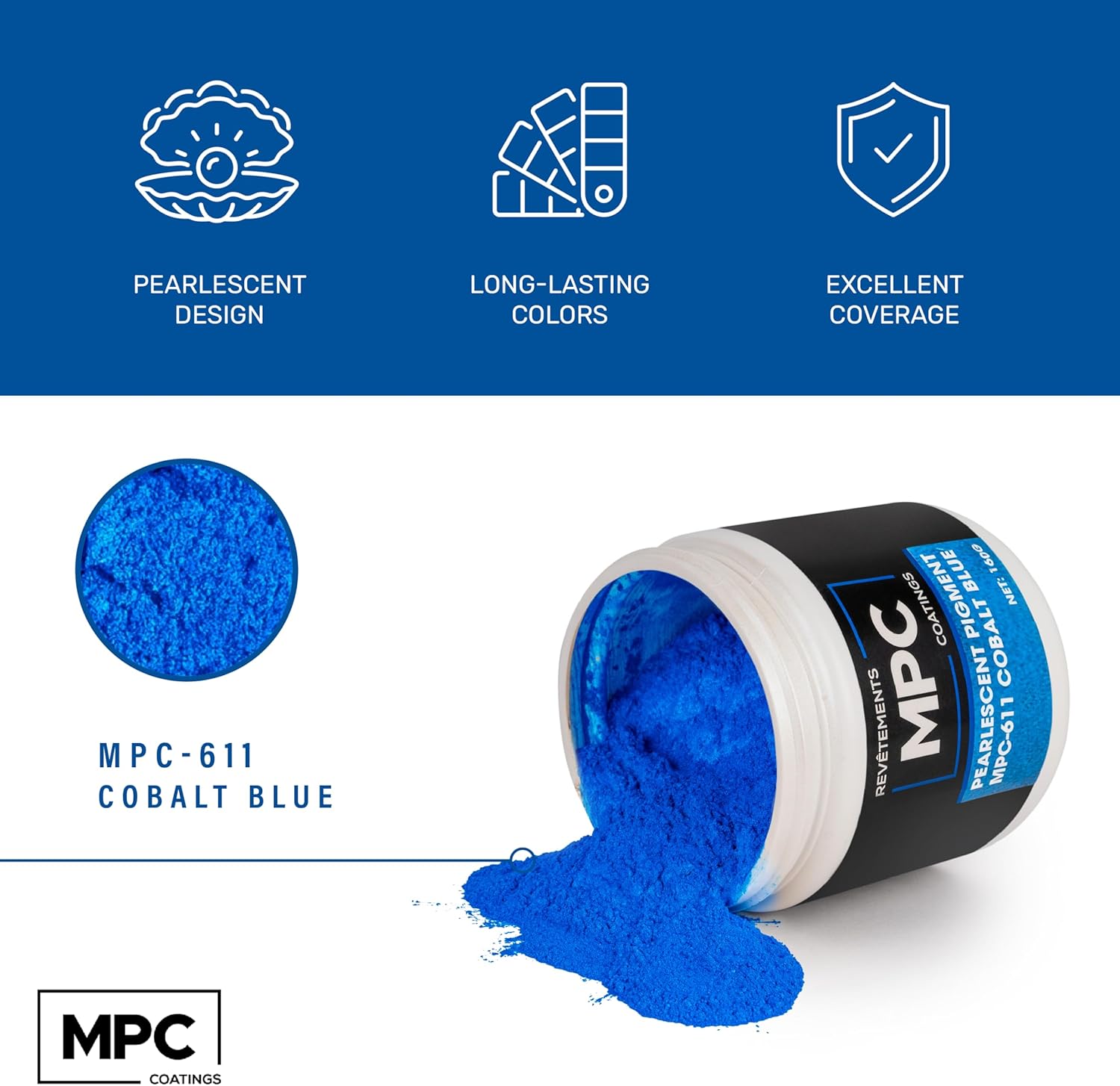 MPC Pearlescent Epoxy Pigment Cobalt Blue 3-Gallon Kit