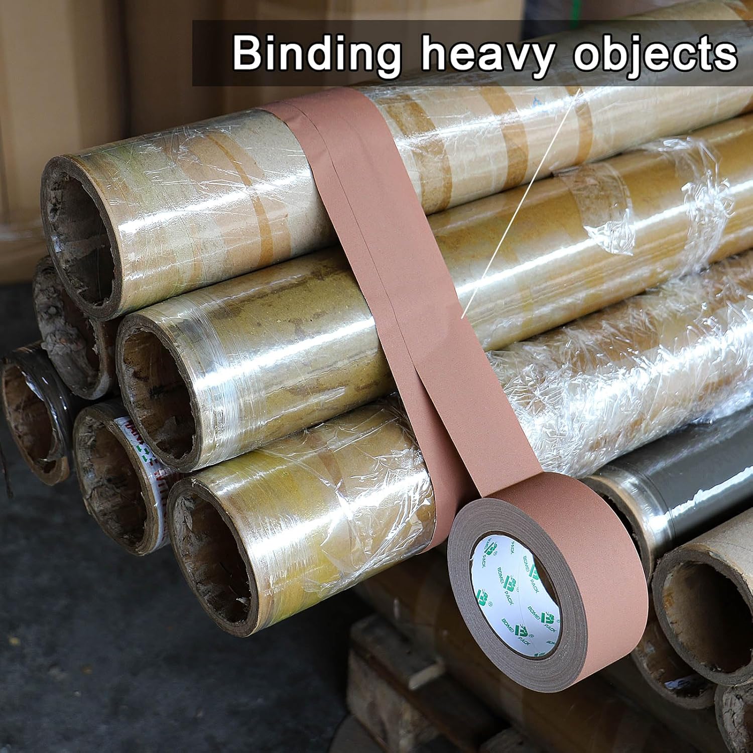 BOMEI PACK Non-Reflective Brown Gaffer Tape Self-Adhesive 2in x 30yds
