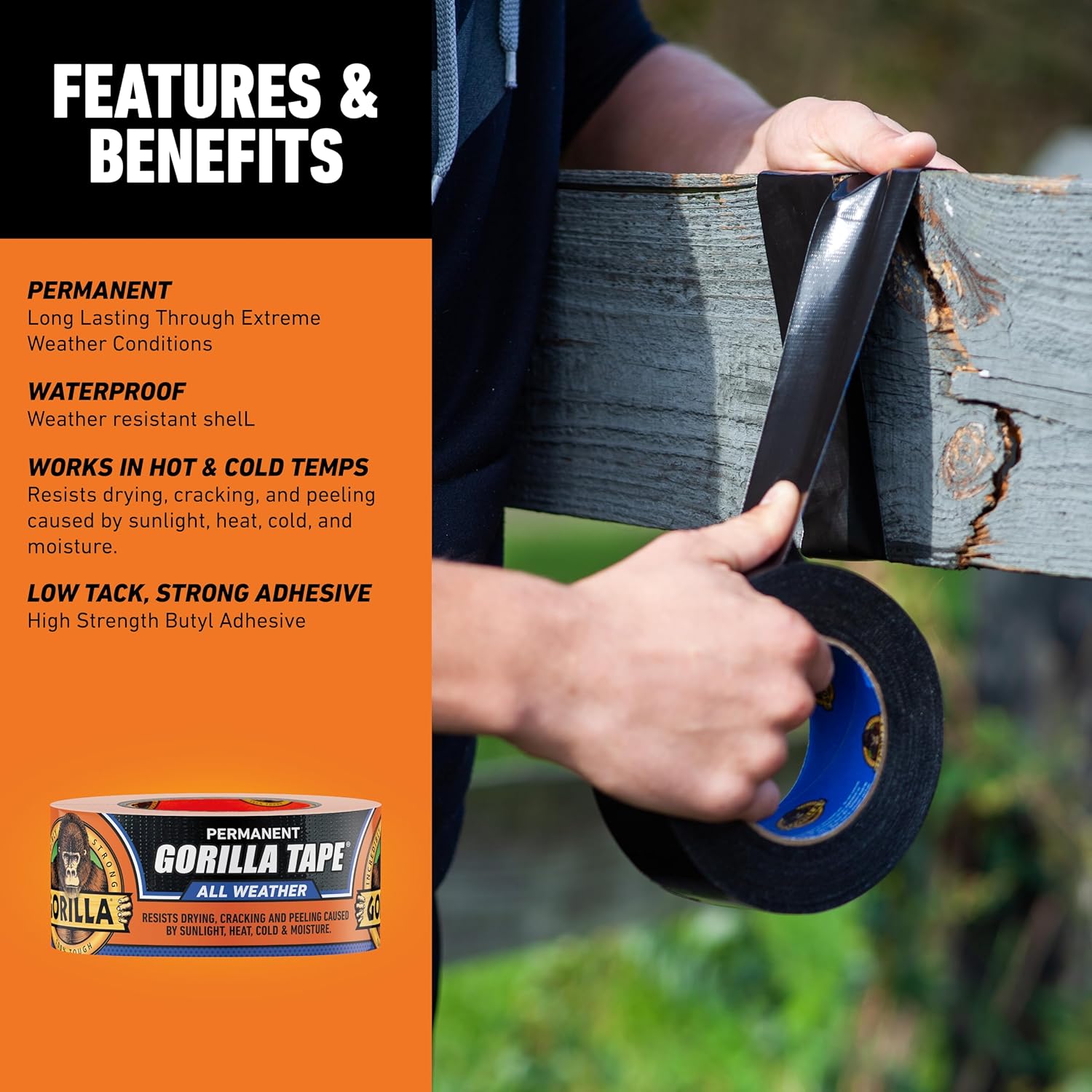 Gorilla All Weather Outdoor Waterproof Duct Tape Pack of 2