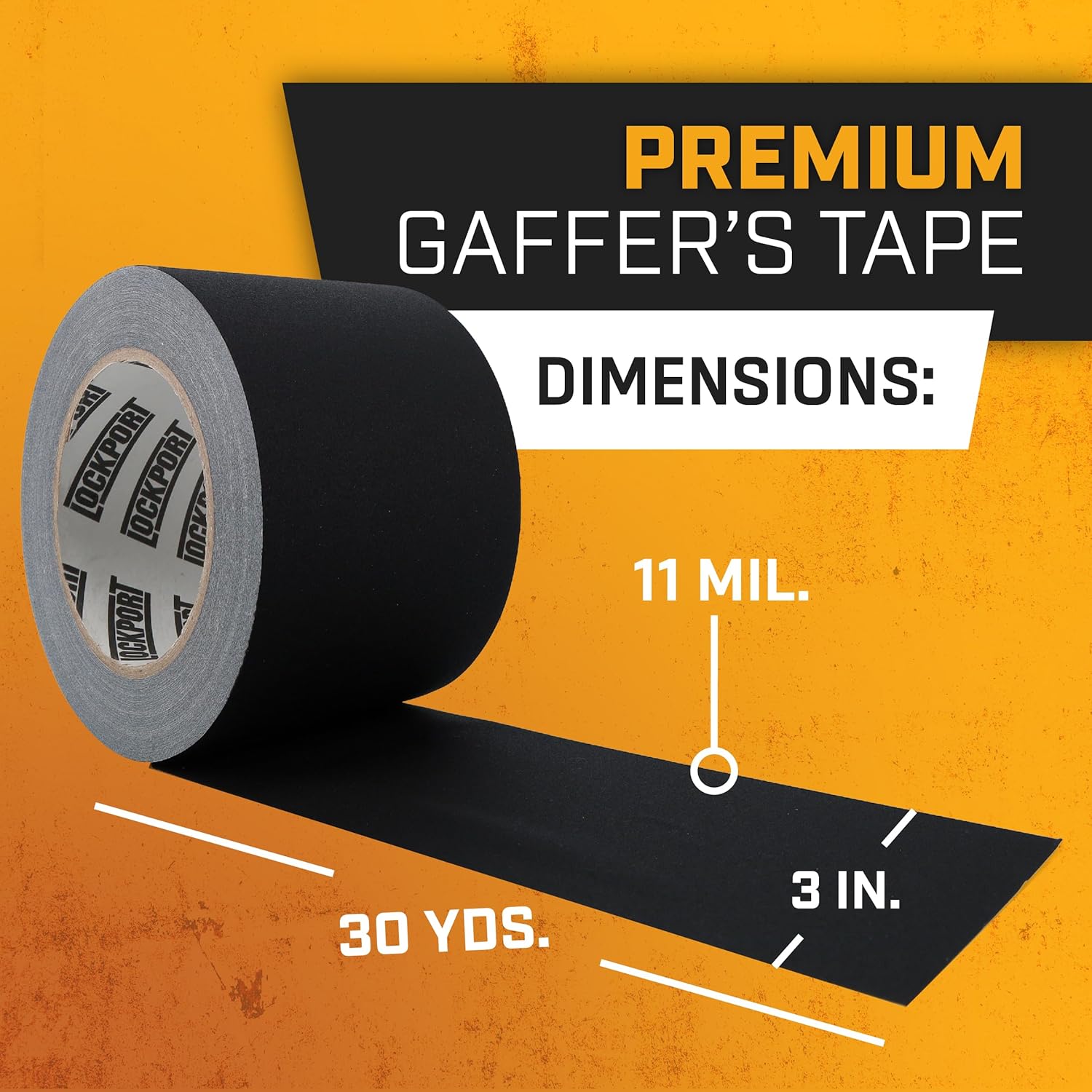 Lockport Black Gaffers Tape - 2 Pack