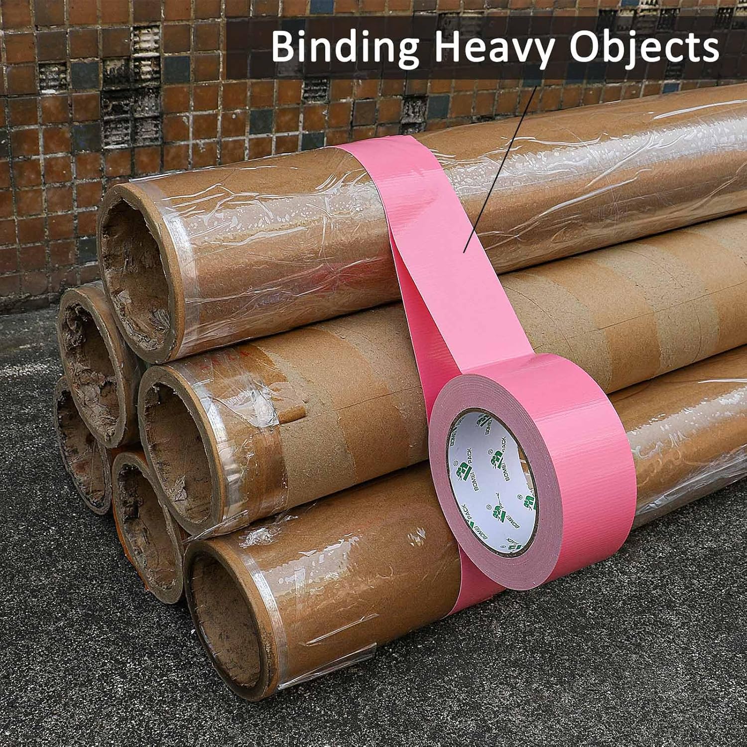 Bomei Pack Pink Duct Tape 3 Rolls 9mil x 188inch x 30yds