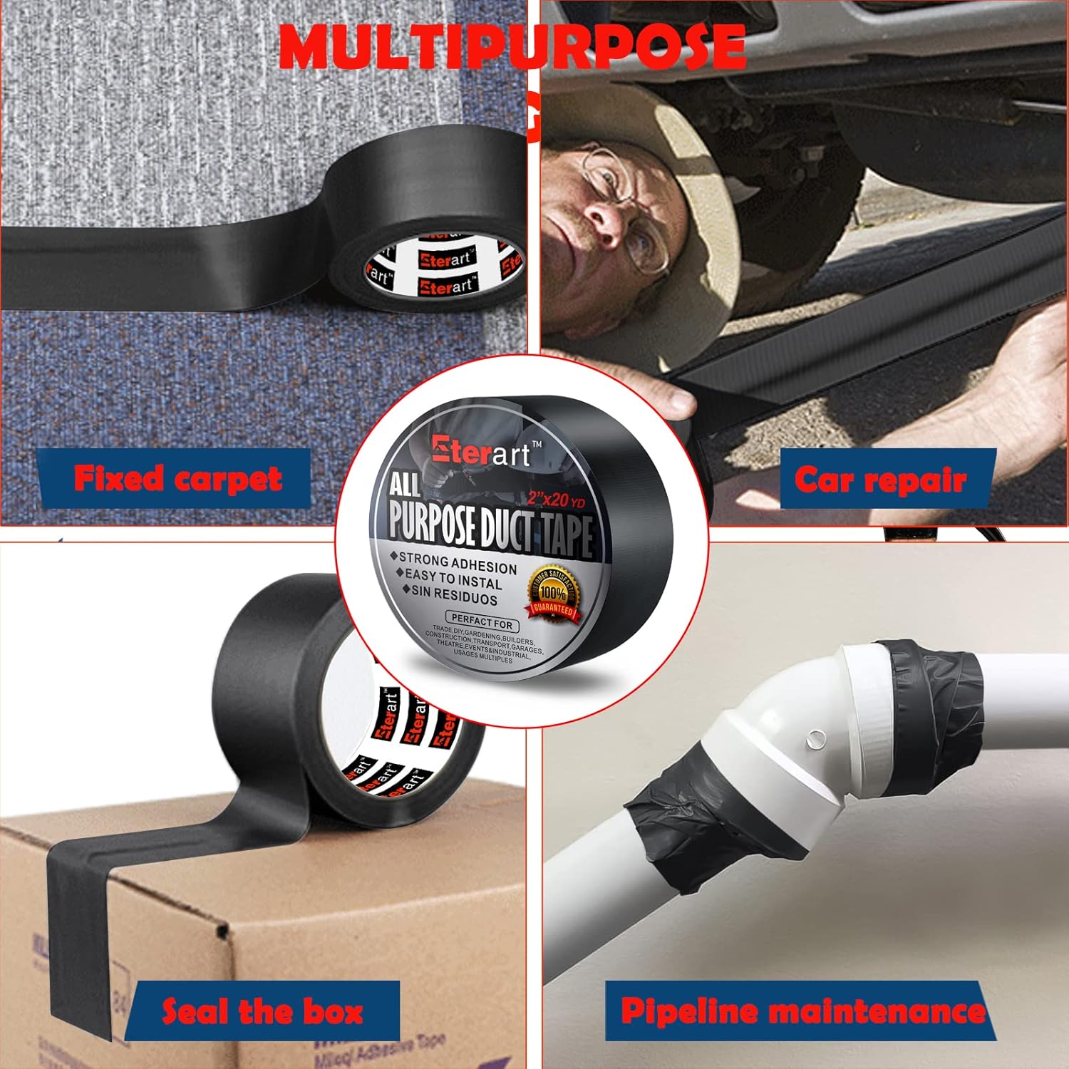EERArt Duct Tape 2x20 Yd Blk