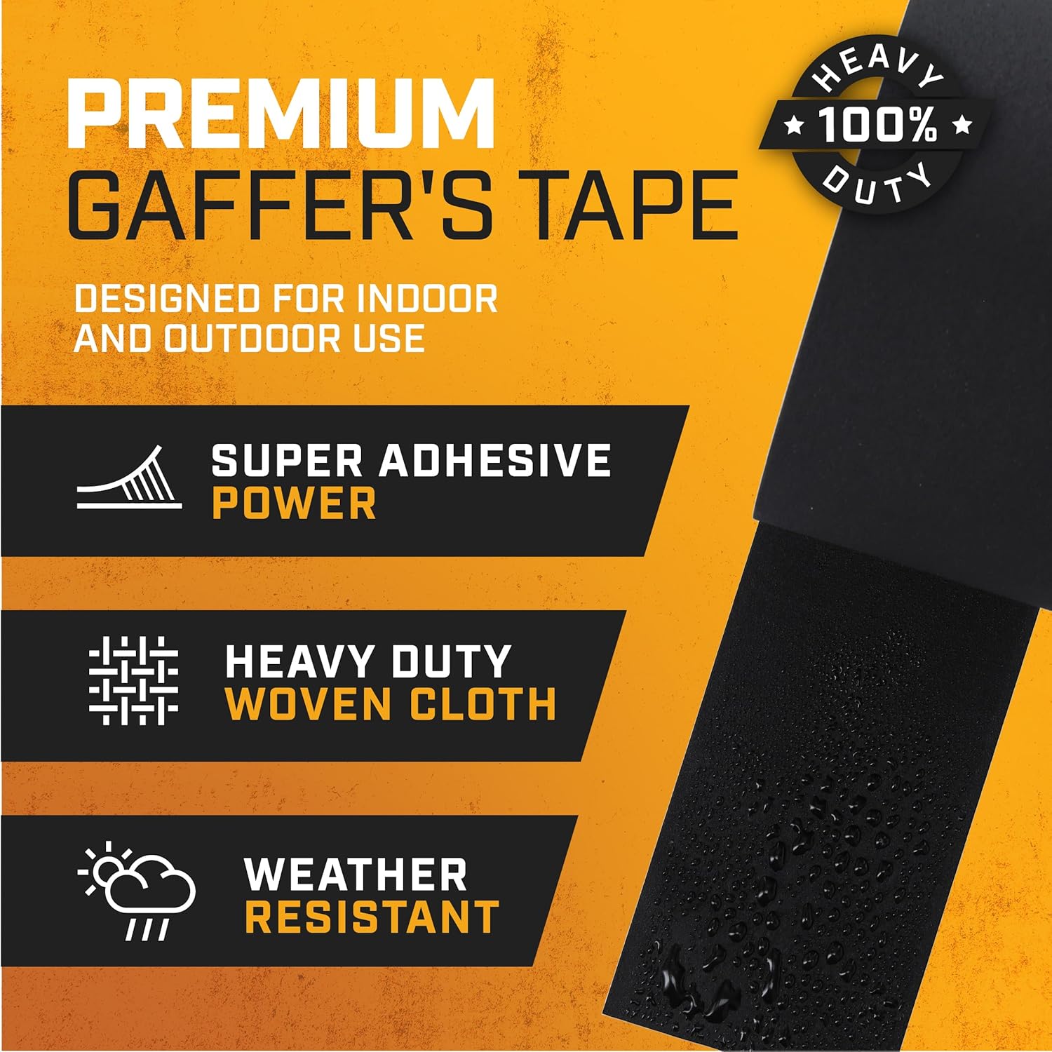 Lockport Black Gaffers Tape - 2 Pack