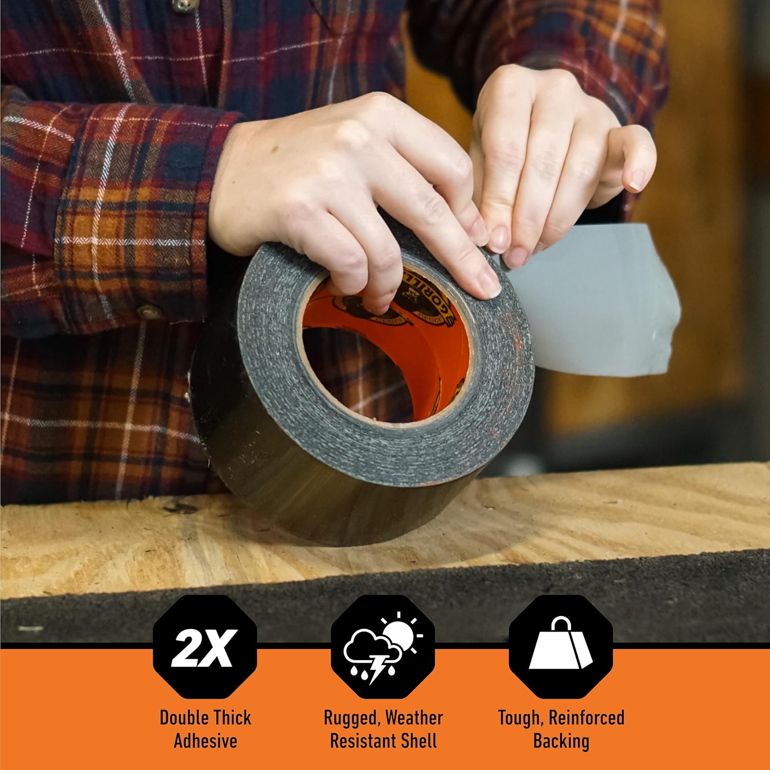 Gorilla Tough Wide Duct Tape 288 x 25yd Black