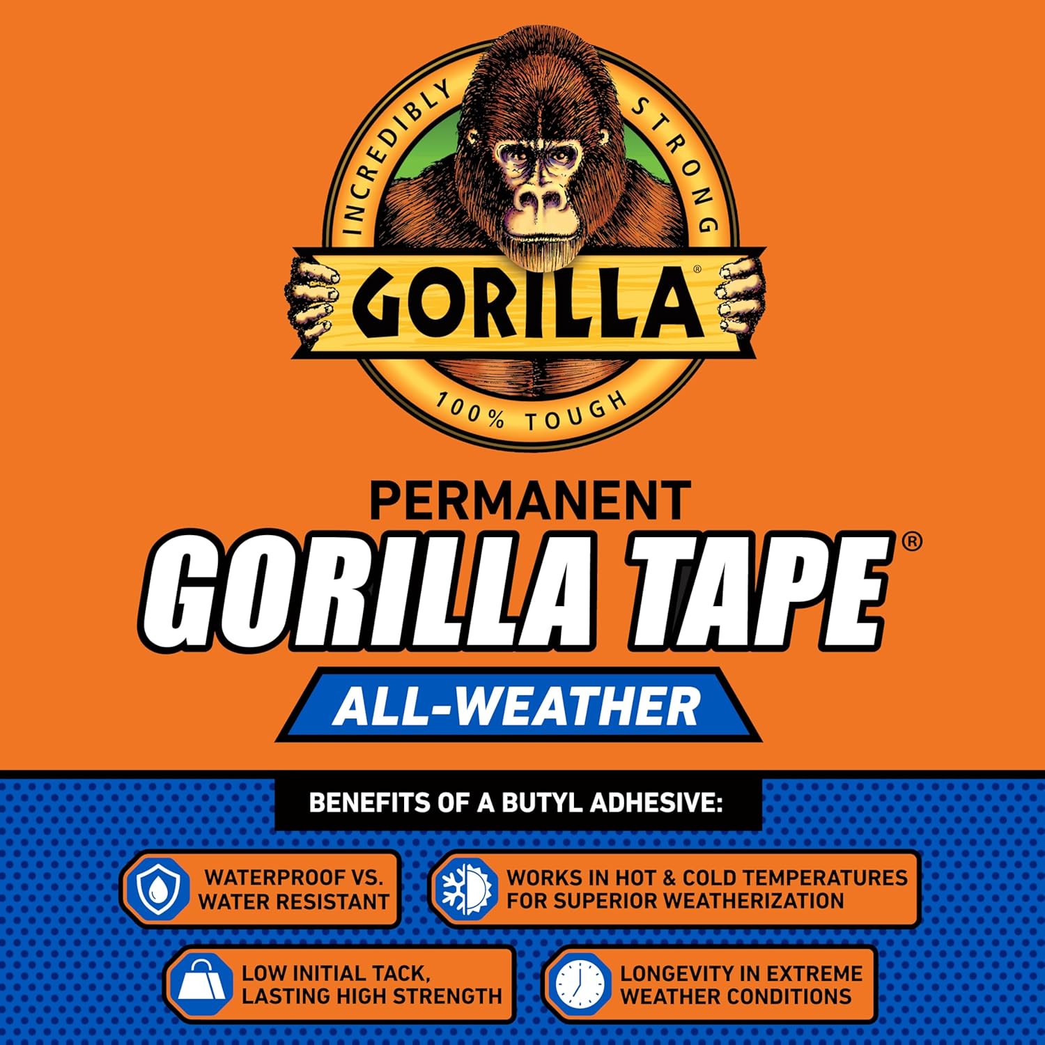 Gorilla All Weather Outdoor Waterproof Duct Tape Pack of 2