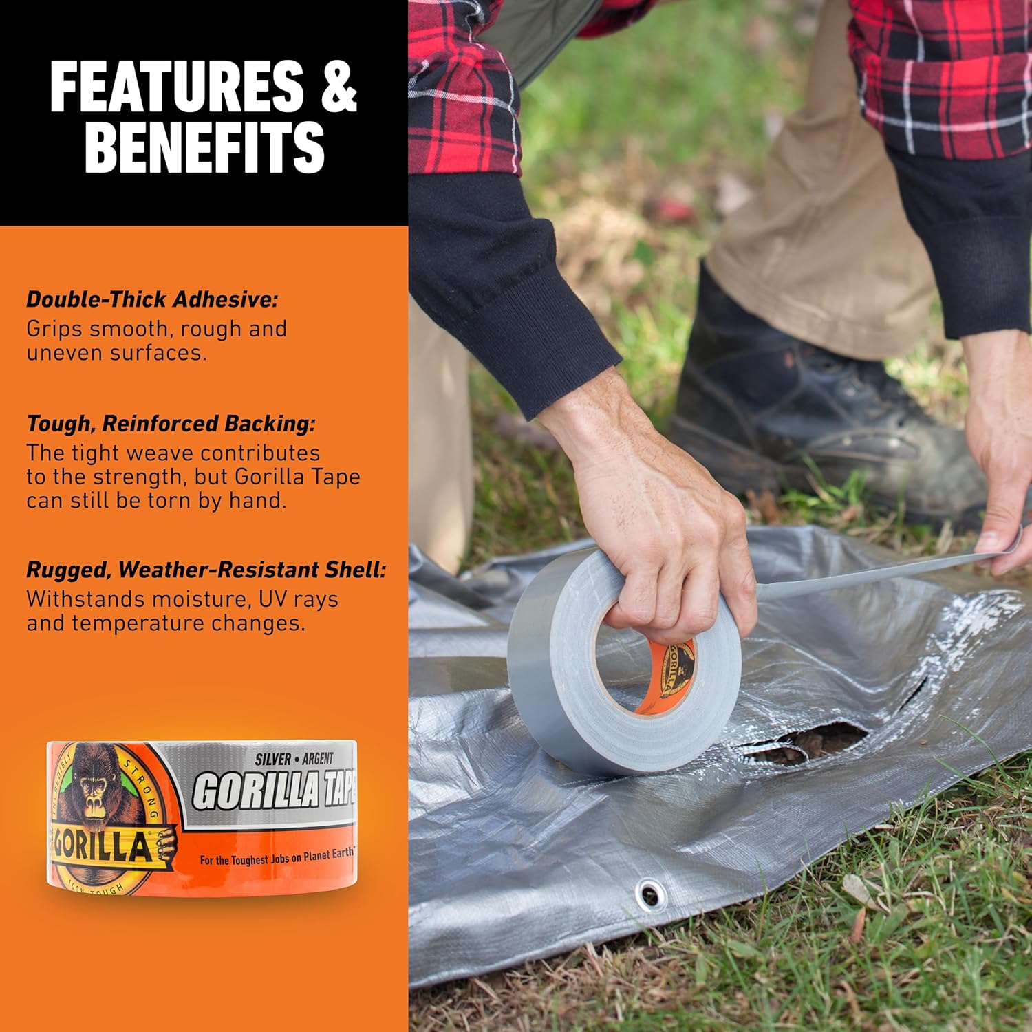 Gorilla Tape Duct Utility Tapes 188in x 30yd Pack of 1