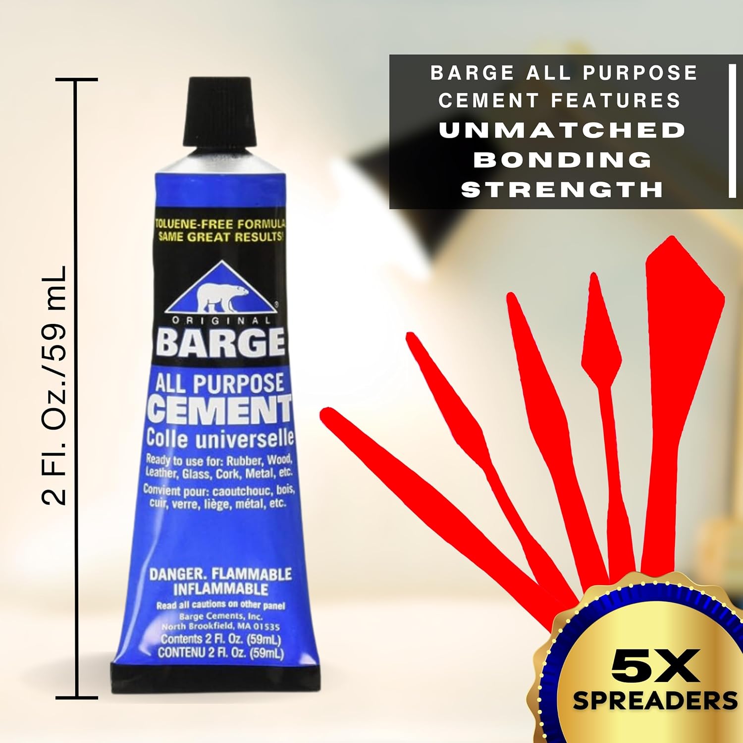 Barge Contact Cement Adhesive Set All Purpose Quick Dry Water Resistant 2oz 5PCS
