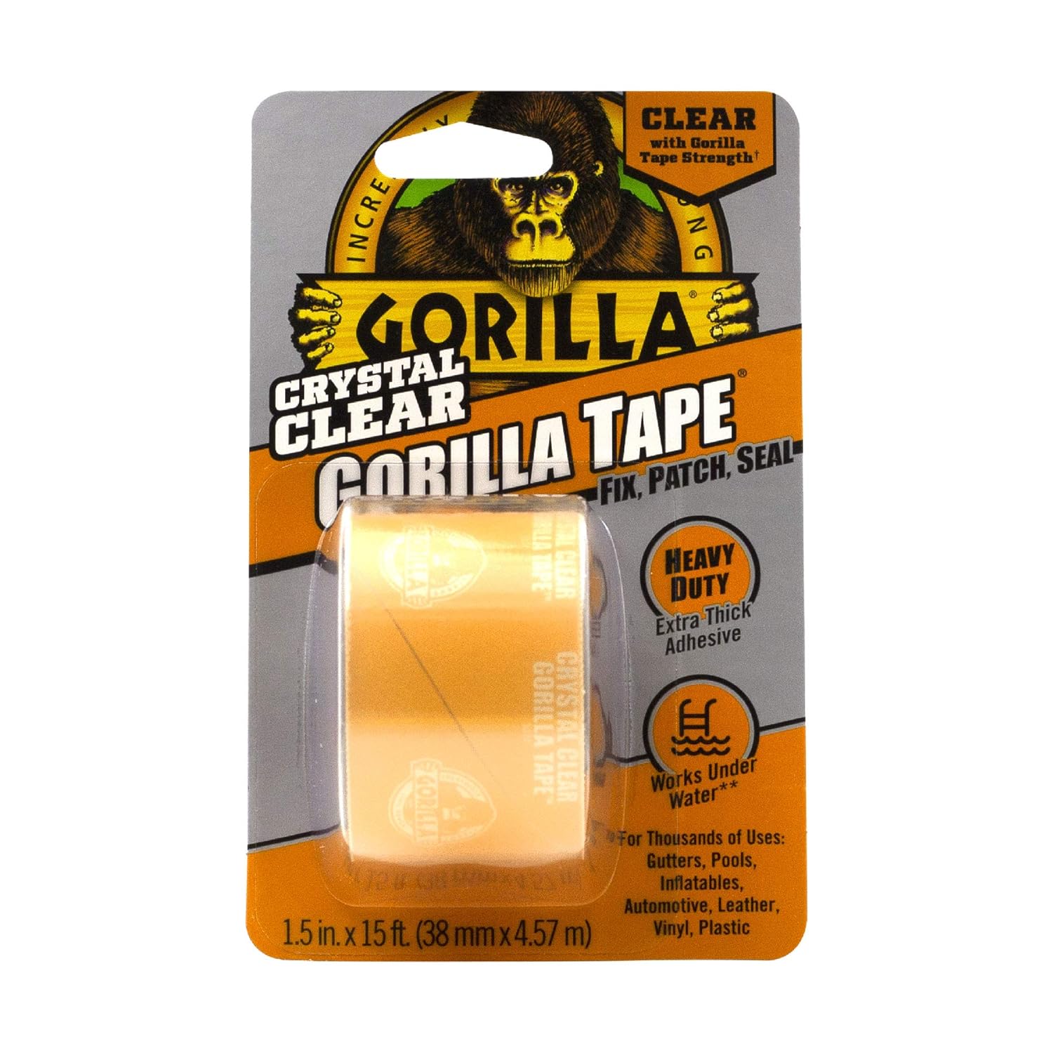 Gorilla Crystal Clear Duct Tape 188 x 5 yd Pack of 1