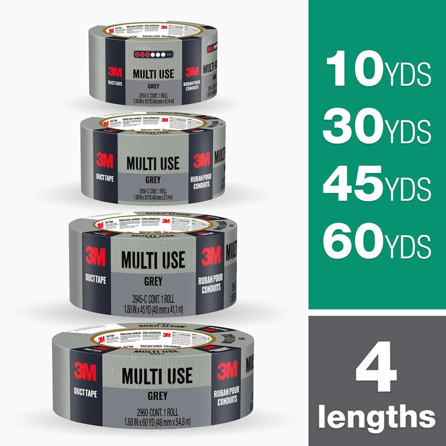 3M Duct Tape 188 in x 60 yd Gray 1