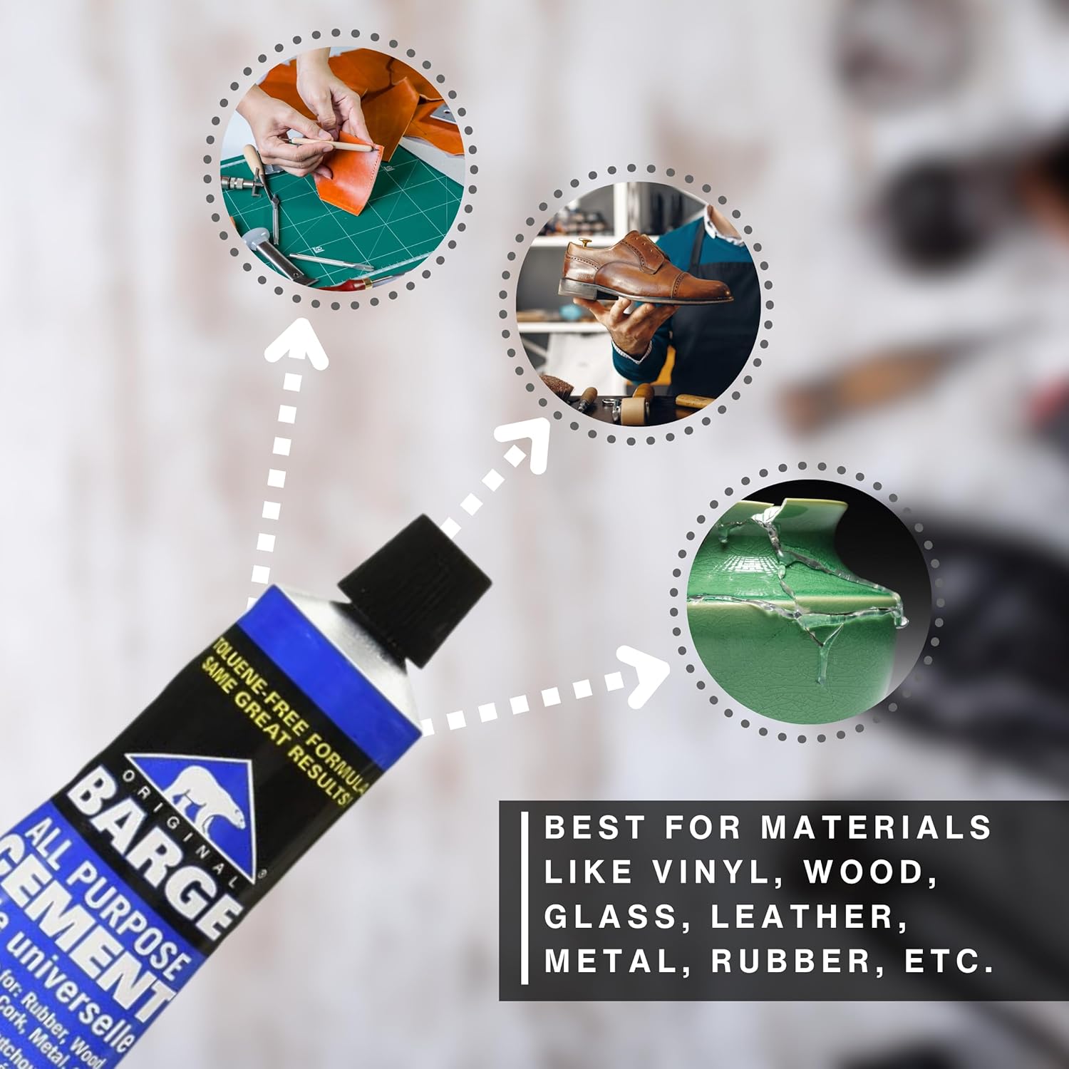 Barge Contact Cement Adhesive Set All Purpose Quick Dry Water Resistant 2oz 5PCS