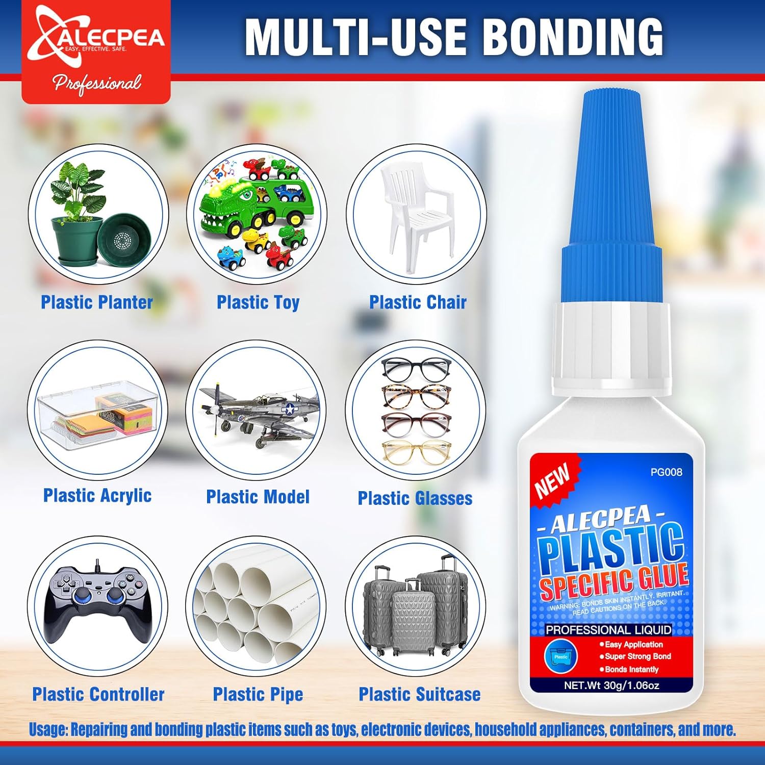 Ultimate Plastic Bond - 30g Set with 3 Nozzles for Quick Strong Adhesive