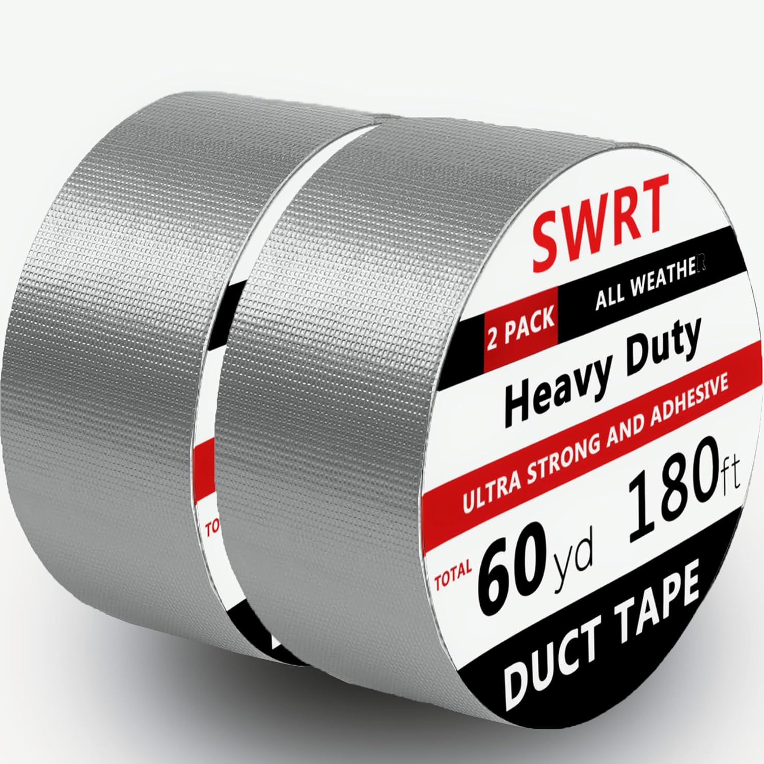 SWRT 2-Pack Heavy Duty Duct Tape - Waterproof No Residue
