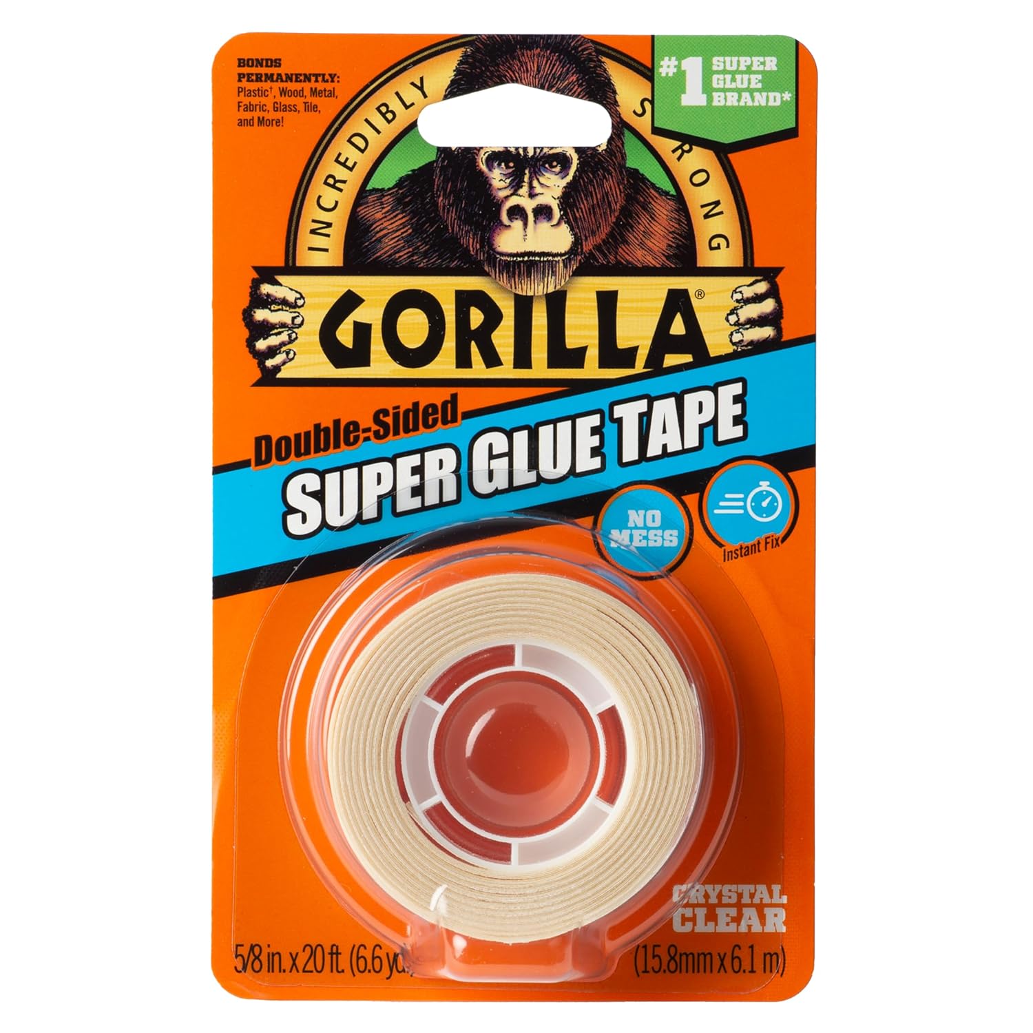 Gorilla Super Glue Tape 5 8in x 20ft Clear Pack of 1