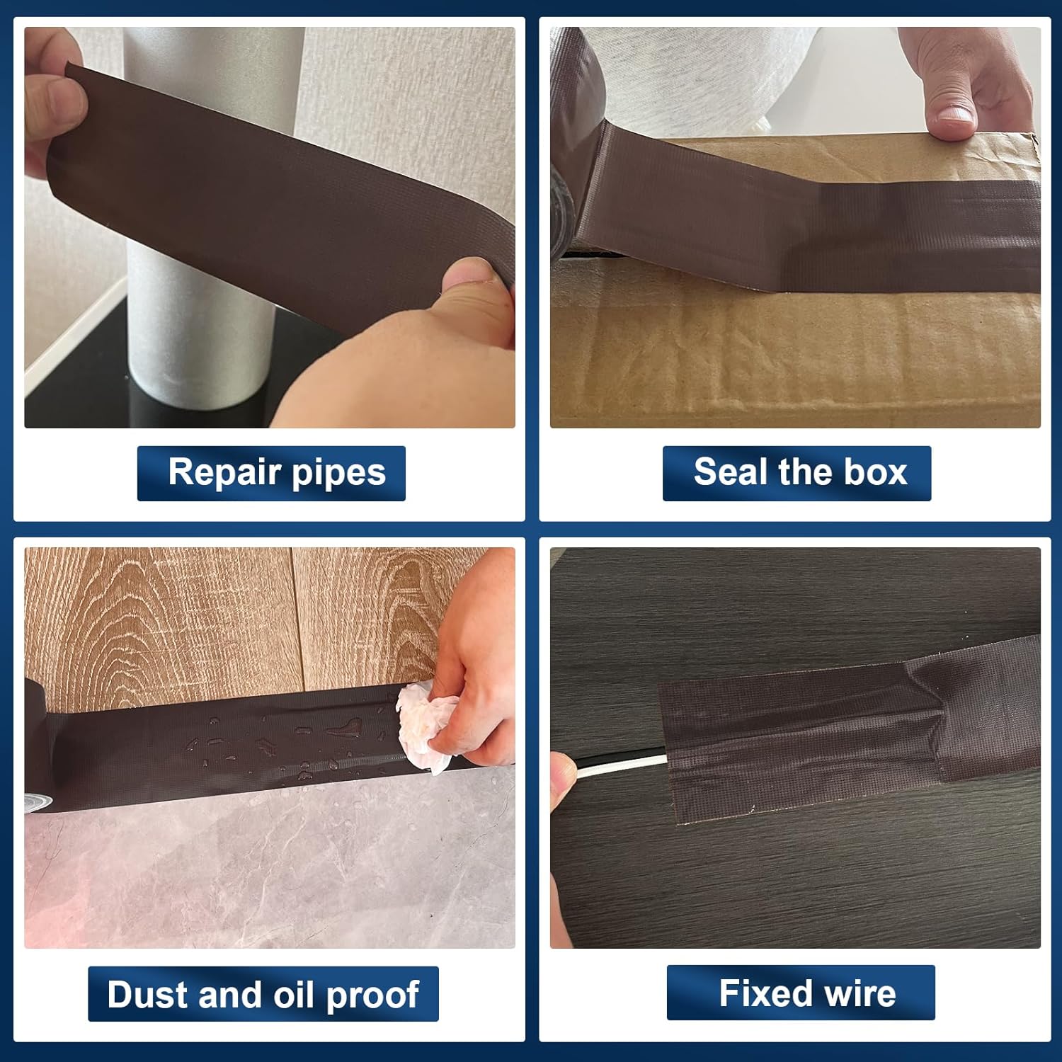 Harciety Dark Brown Duct Tape 236 Inch x 36 Yard Heavy Duty Waterproof