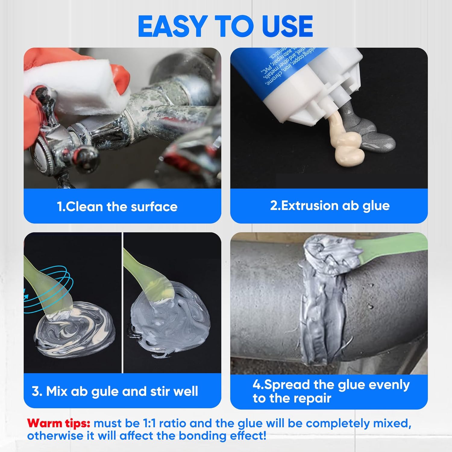 Vicpricme EP1001 Strong Metal Epoxy Weld Glue
