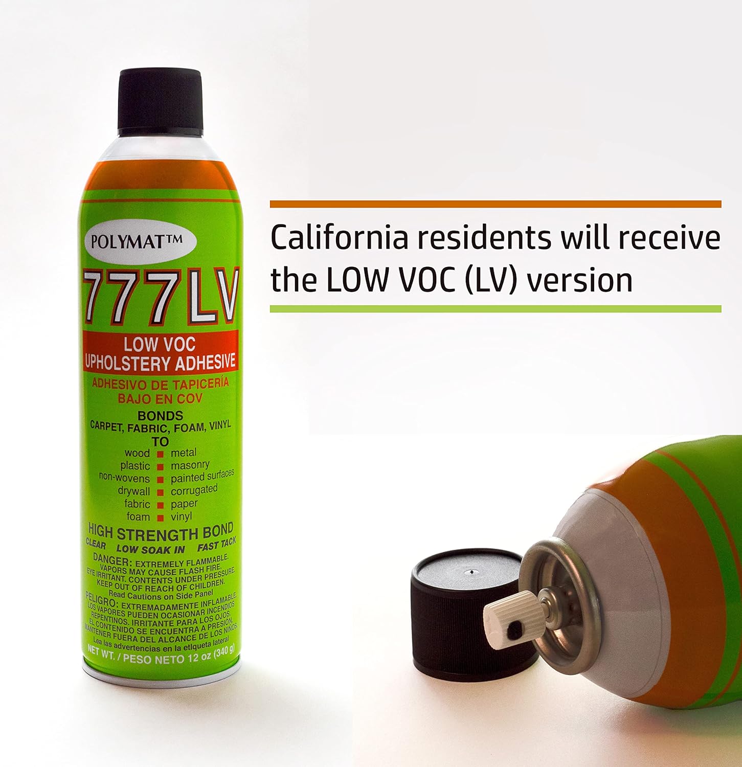 Polymat 777 Spray Glue Adhesive for Fabric Carpets
