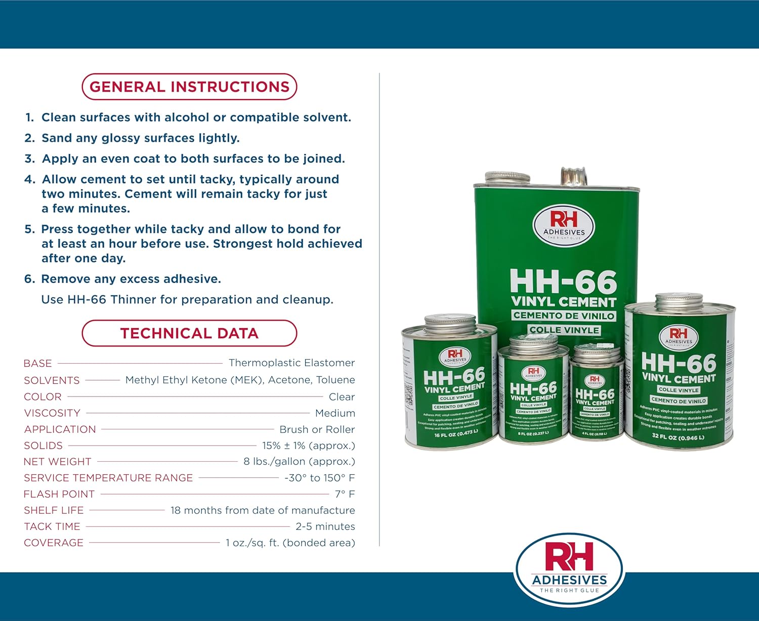 Sturdy Flexible HH-66 Vinyl Cement