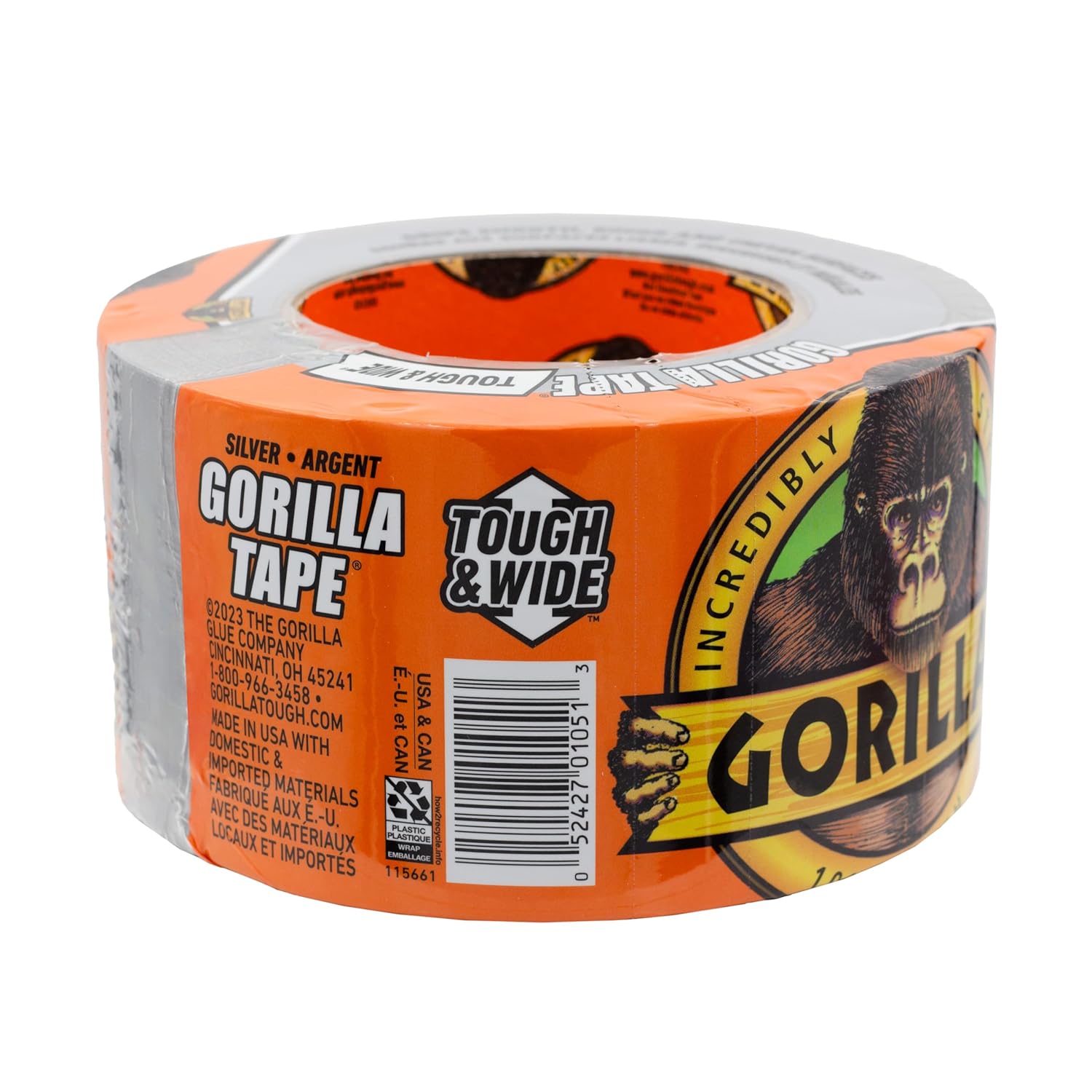 Gorilla Tough Wide Duct Tape 288 x 25yd Silver