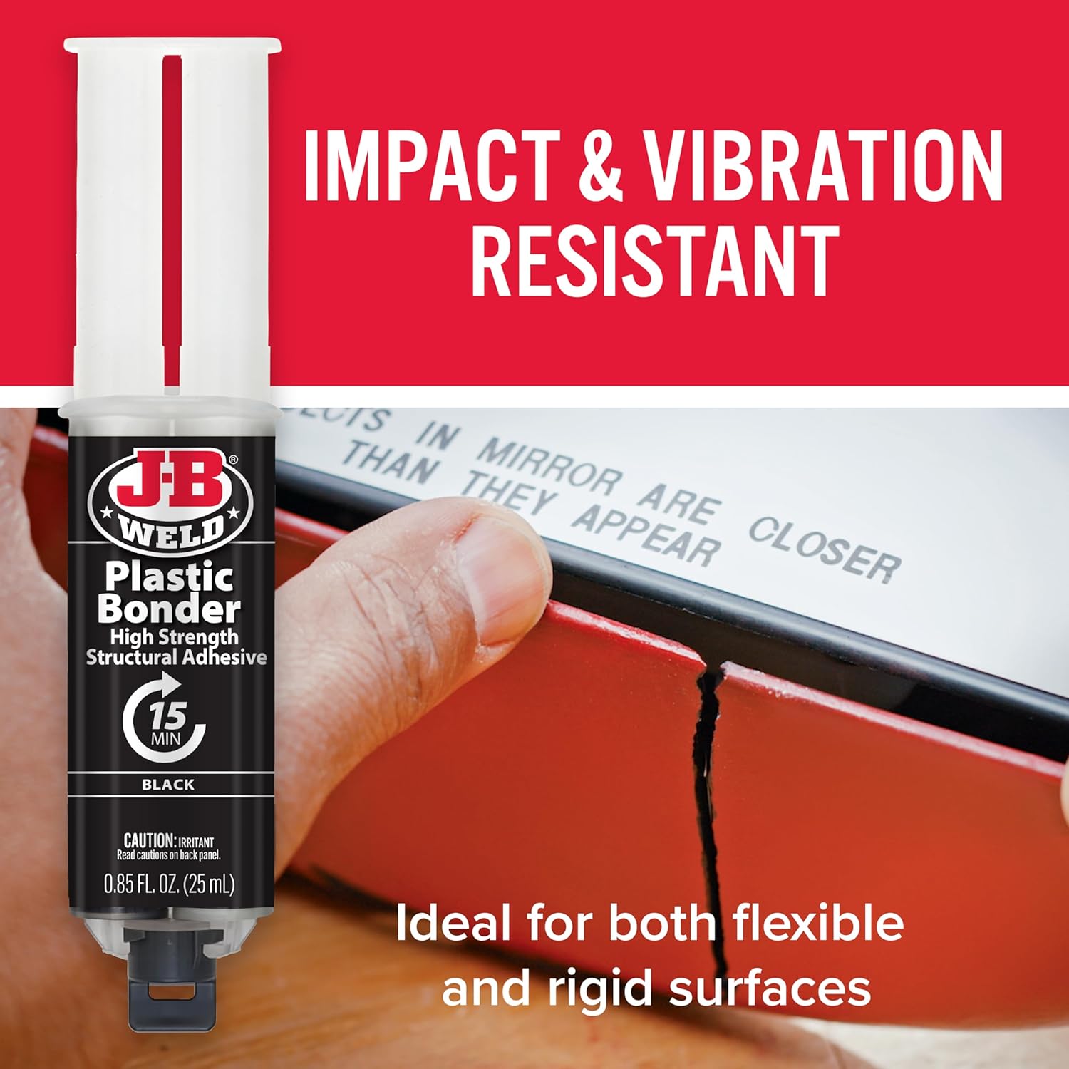 J-B Weld 25ml Plastic Bonder Black Adhesive for Strong Repairs