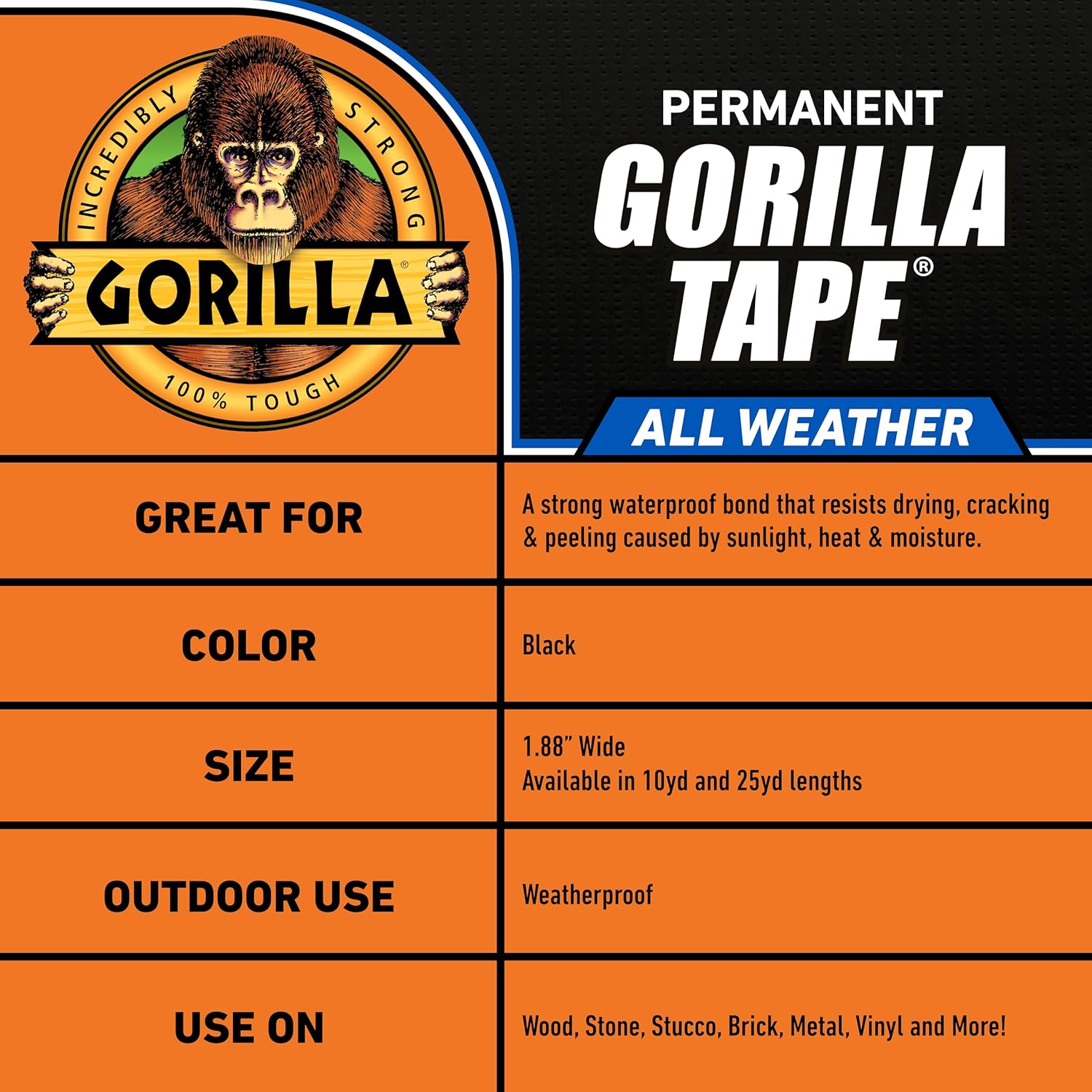 Gorilla All Weather Outdoor Duct Tape