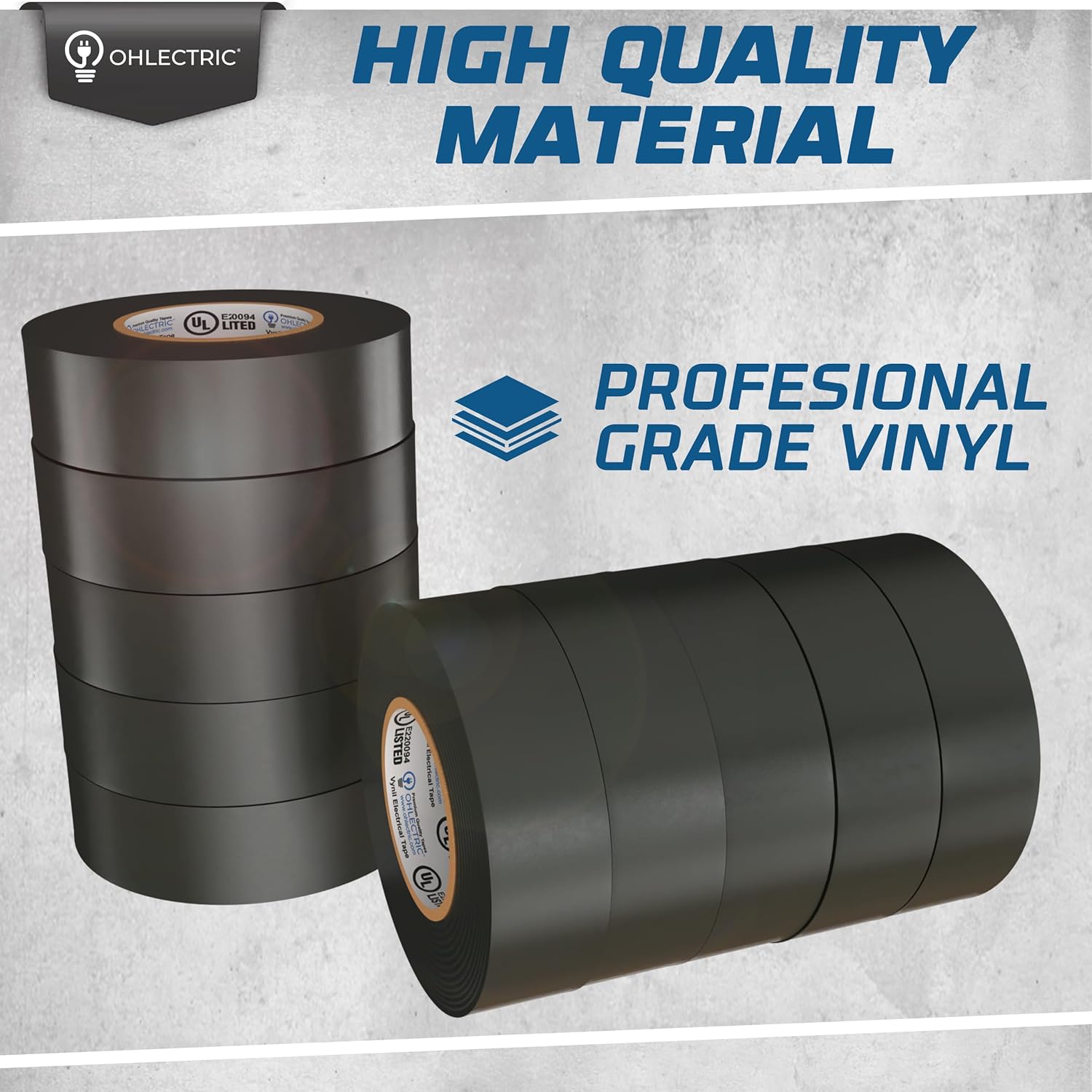 OHLECTRIC 200 Rolls Electrical Tape Heat Weather Resistant - Black