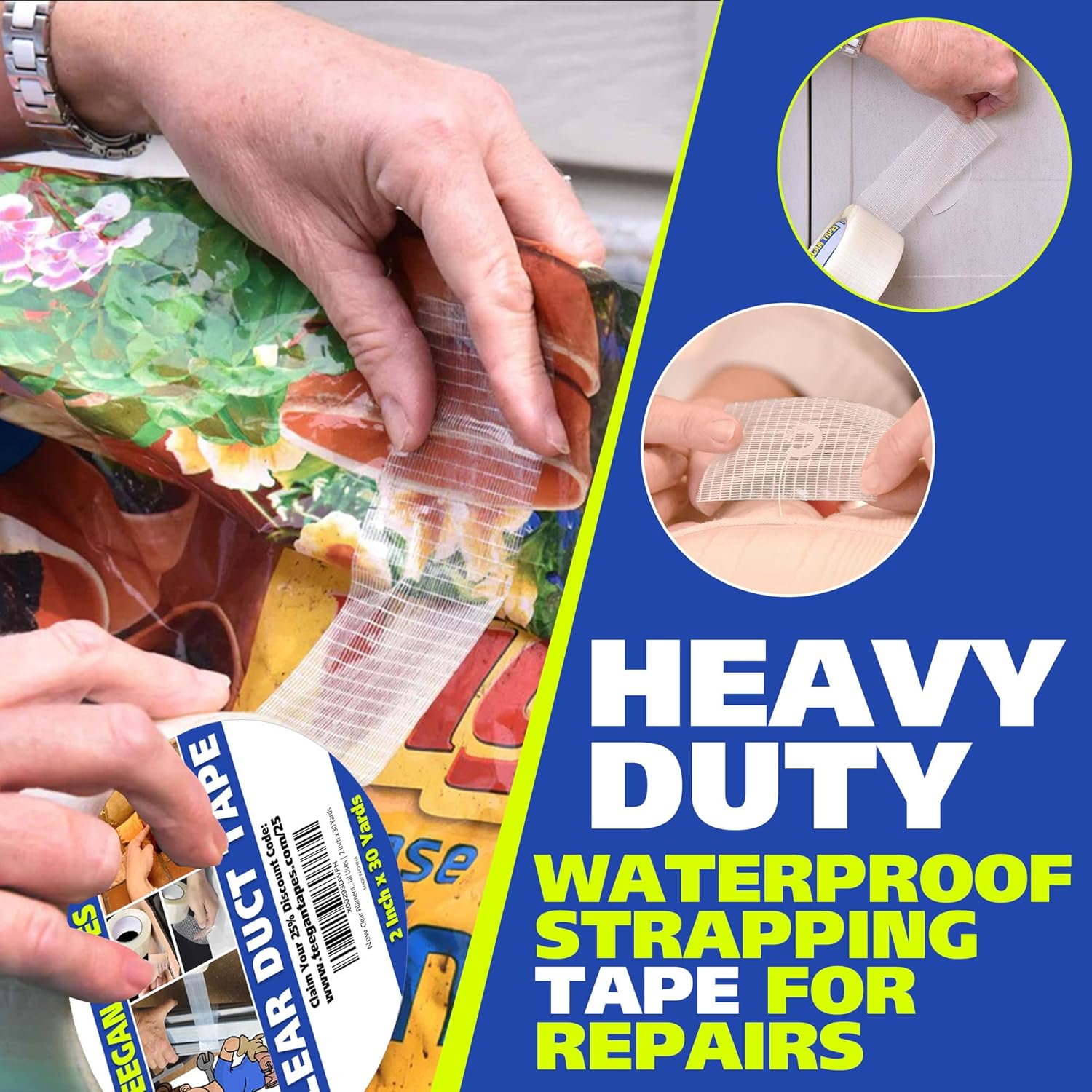 Gaffer Power Clear Filament Duct Tape