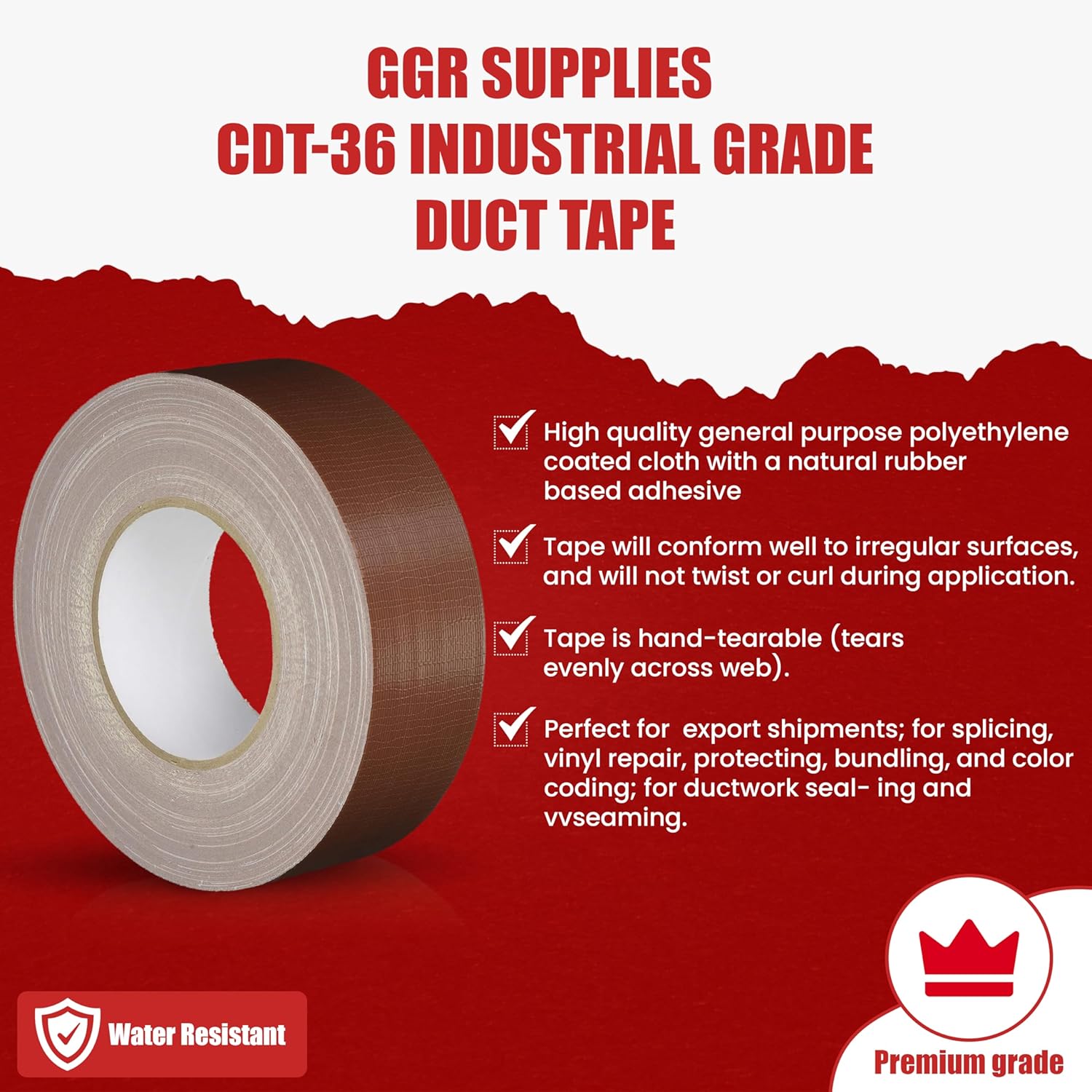 Sealing and Seaming Duct Tape - 2 x 60Yd burgundy Durable Waterproof