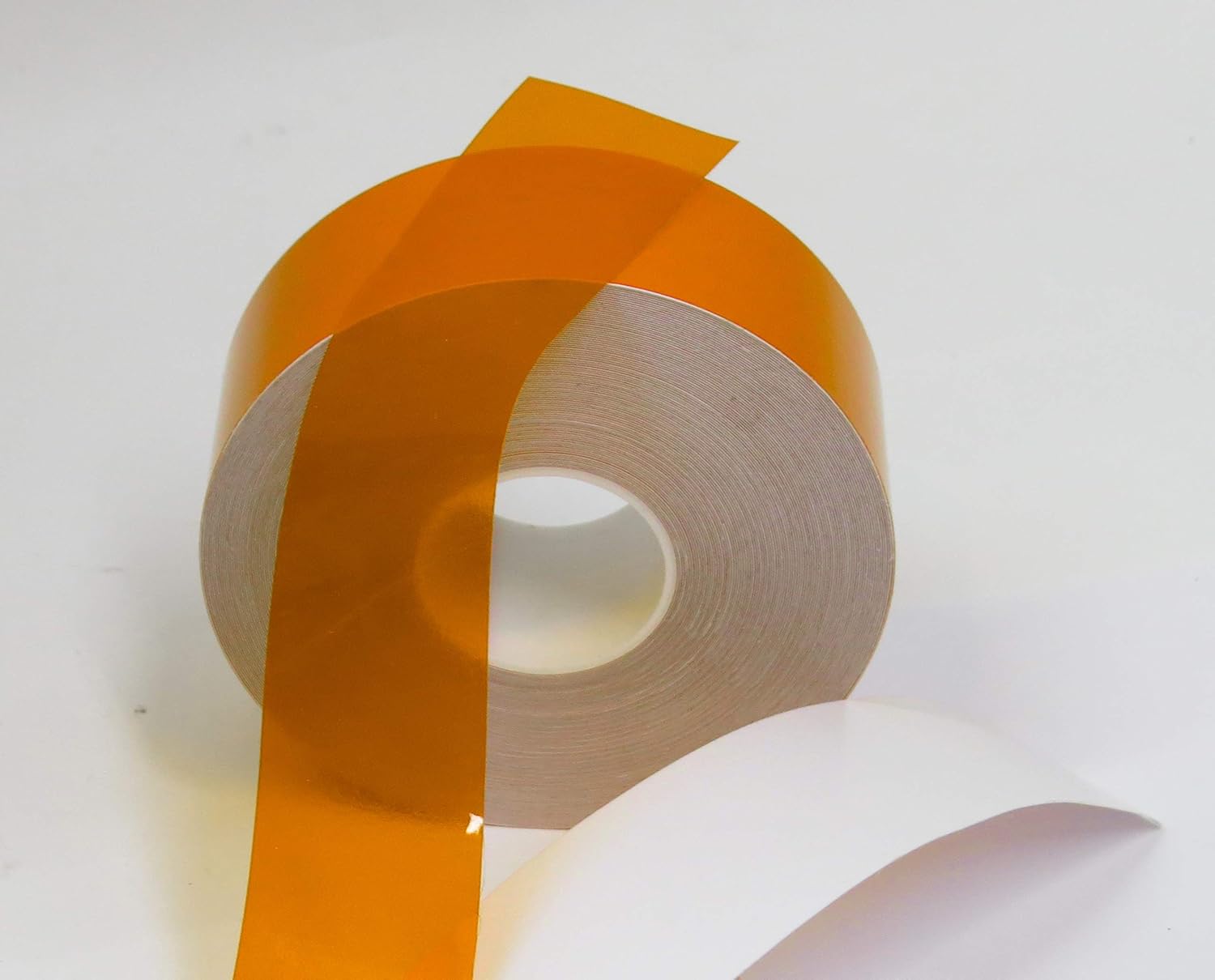 50 ft Orange Transparent Vinyl Tape with Sticky Adhesive