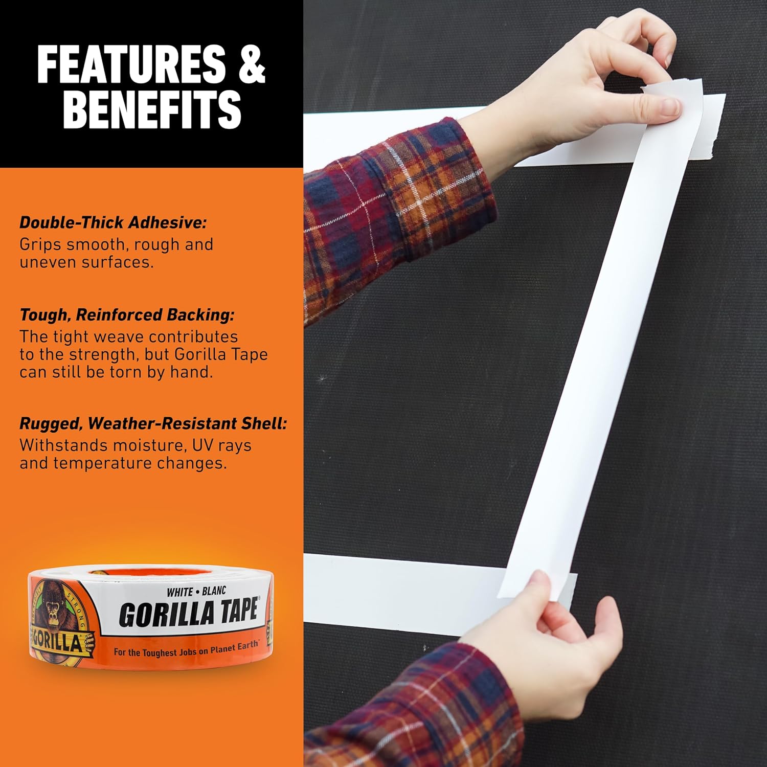 Gorilla Duct Tape White 30 yd roll Pack of 2