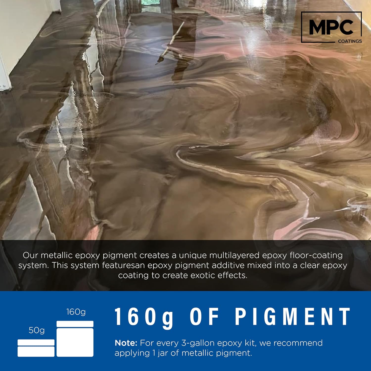MPC Pearlescent Epoxy Pigment Cobalt Blue 3-Gallon Kit